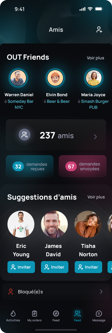 Page des amis