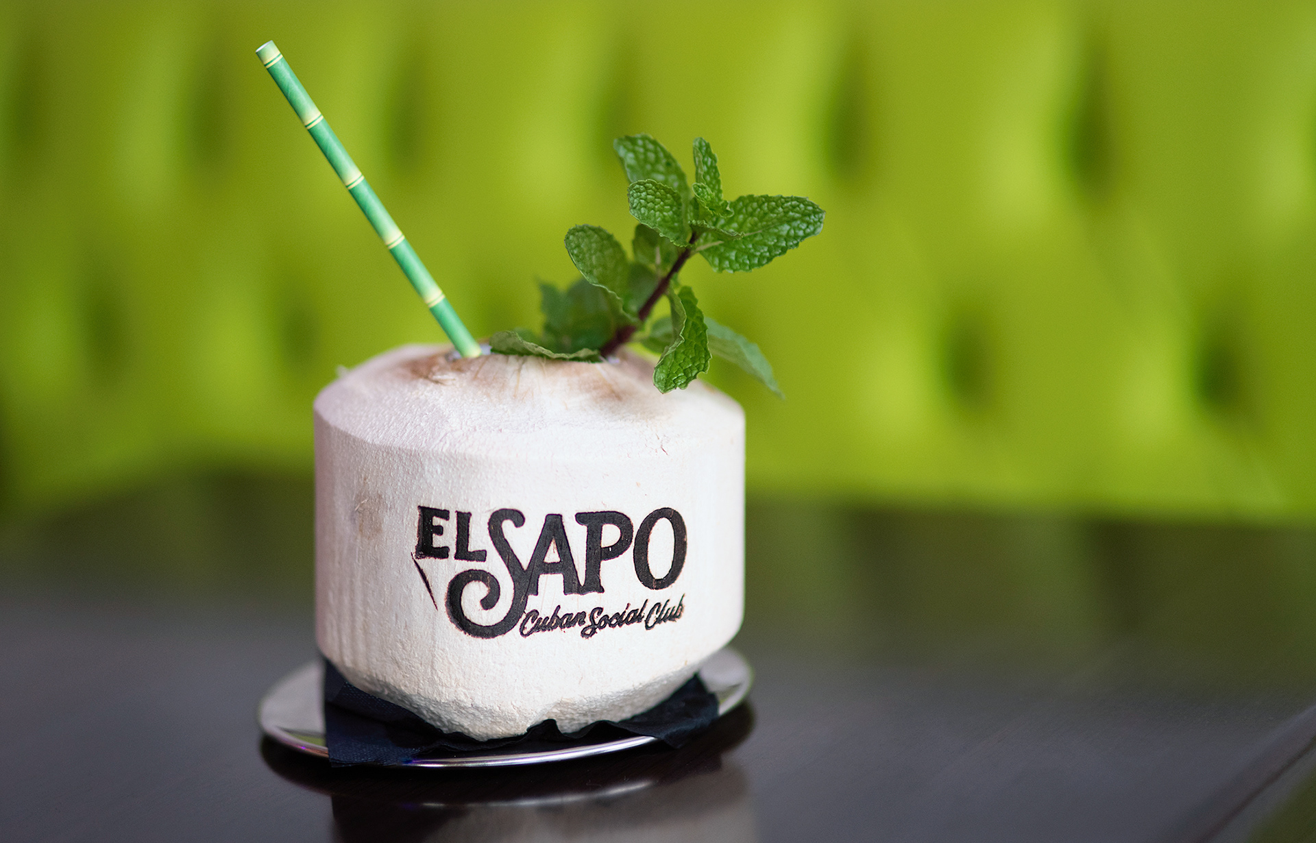 El-Sapo-Cuban-Restaurant-Logo-Branded-Coconut-Cocktail