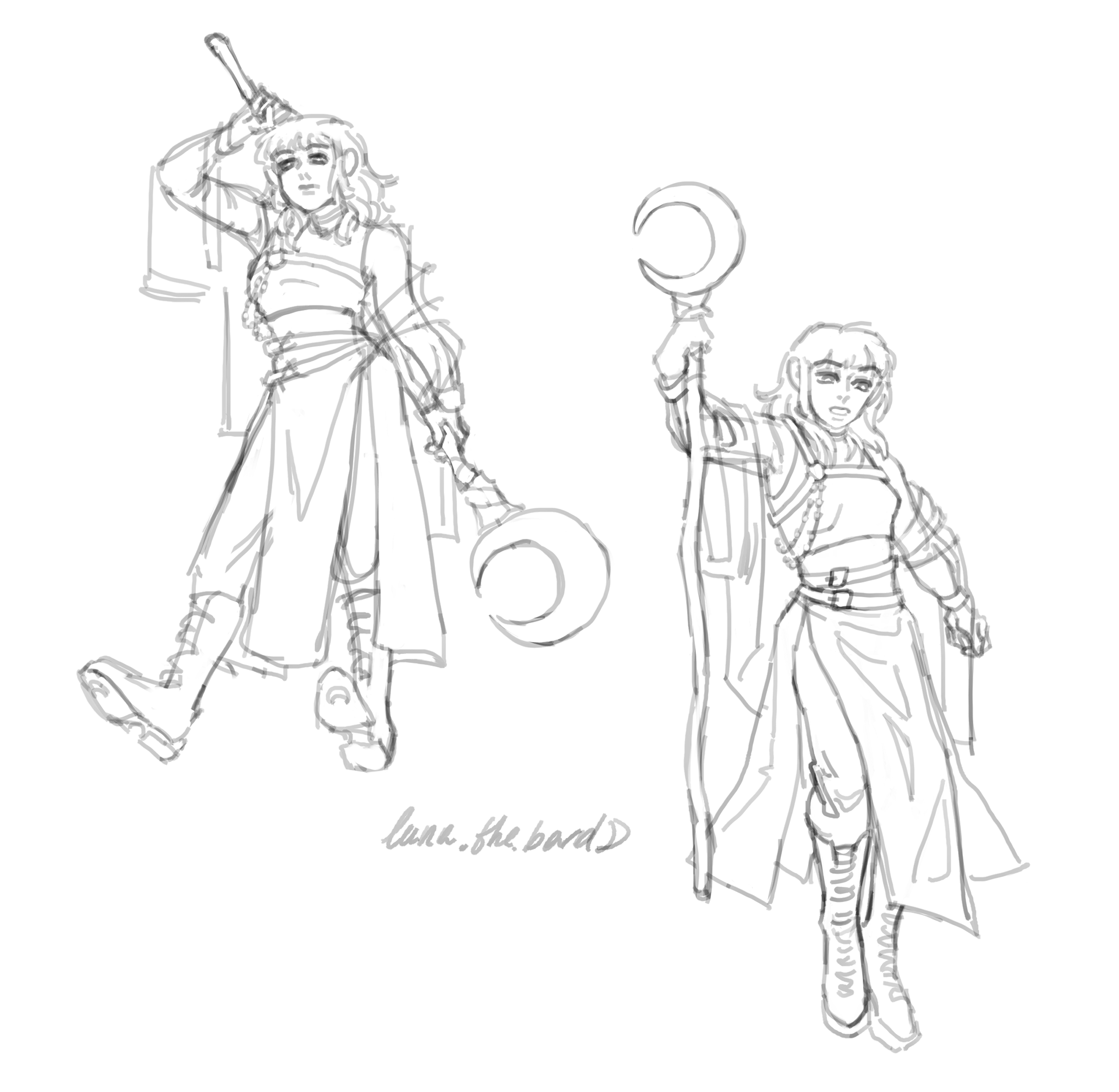 Sketches before exploring color options