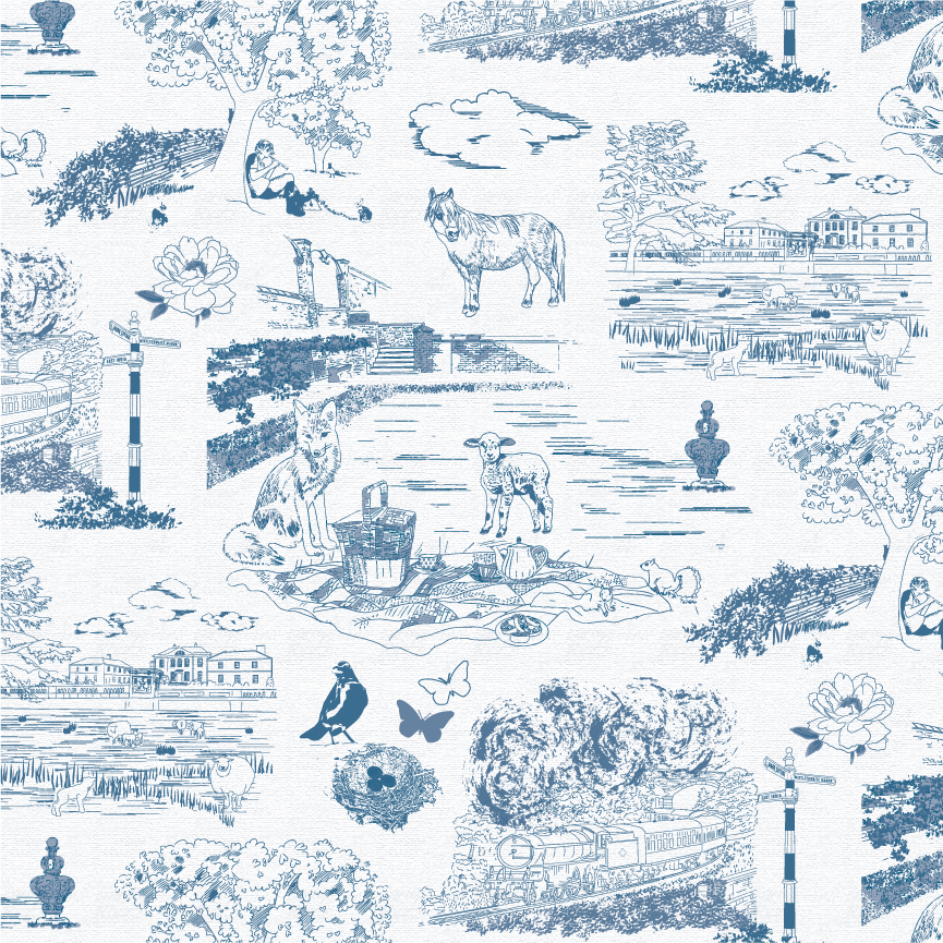 "Welcome to Misselthwaite Manor" Toile (Blue)