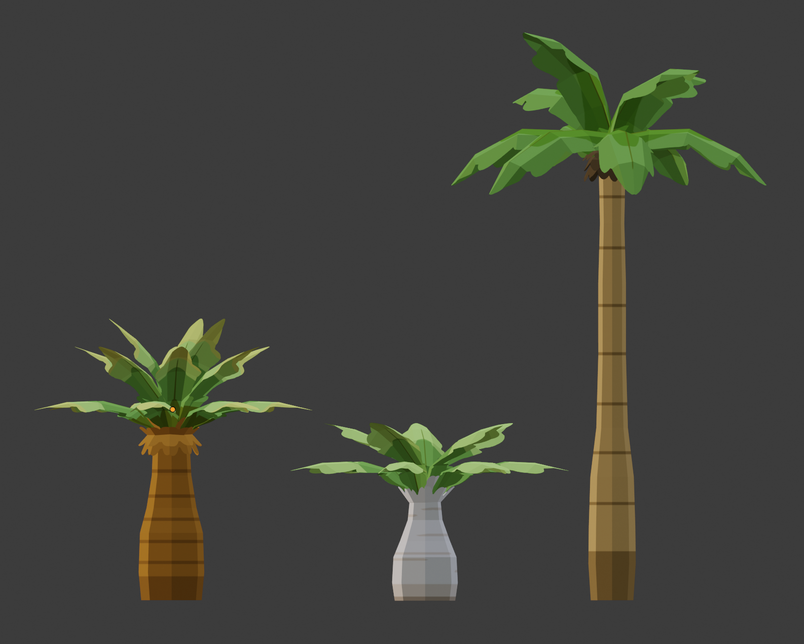 Trees: Medium, Short, and Tall Palms