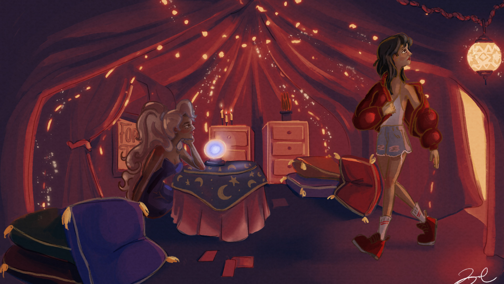 Entering Fortune Teller Tent