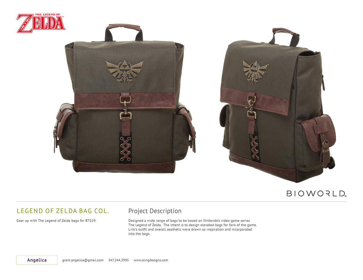 Angelica Grant's Portfolio The Legend of Zelda Bag Col.