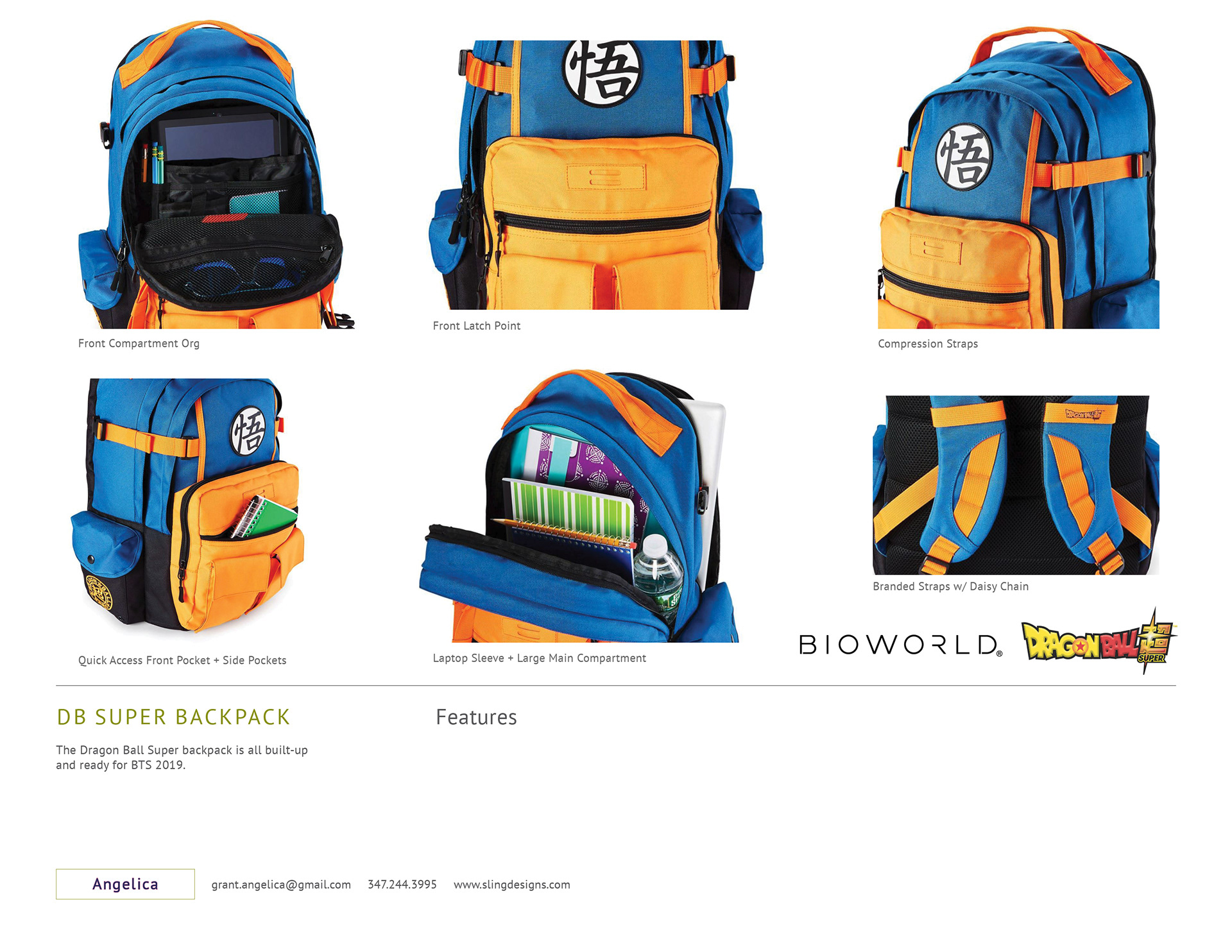 Dragon Ball Super, Backpack by Angelica Grant at