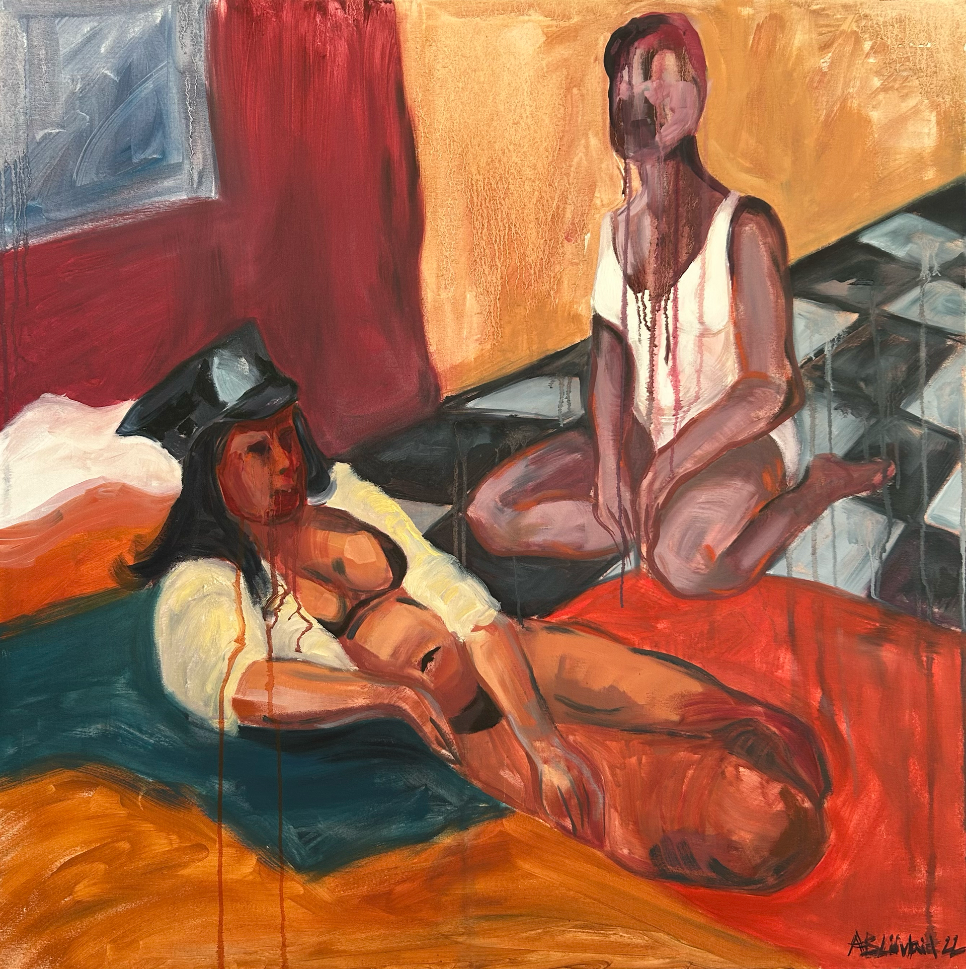 "Submissive", oil on canvas 100 x 100 cm, 2022
