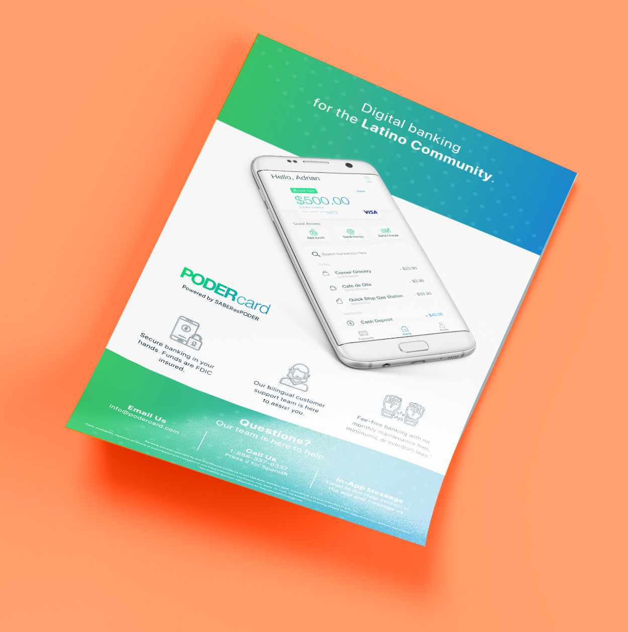 Debit card mobile app iOS + collateral design