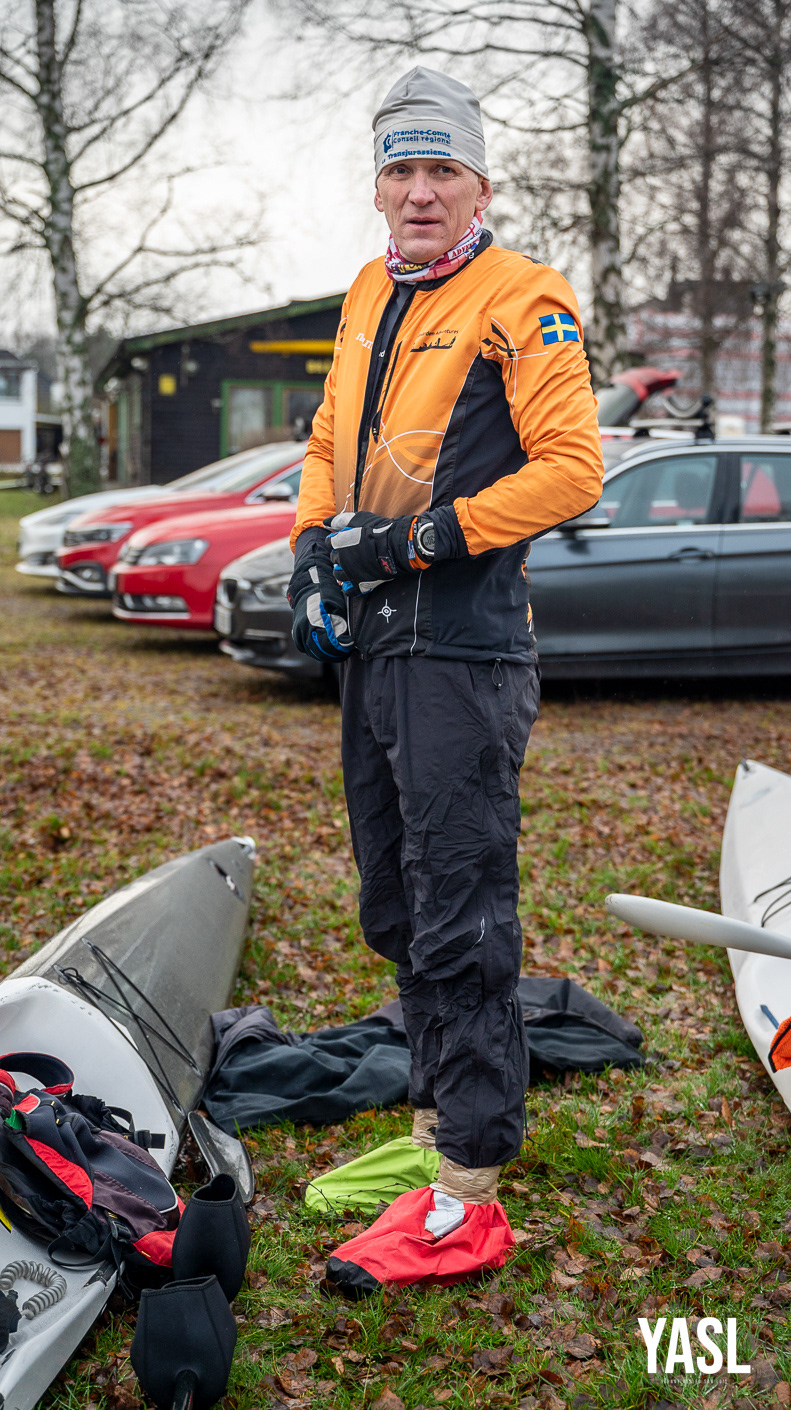 Ola Oppås prepping his surf ski
