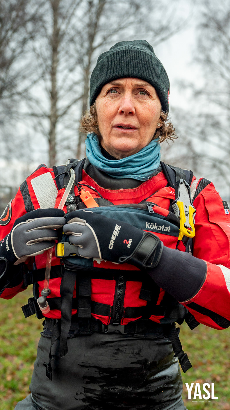 Anette Rosén Müntzing, one of the two ladies who was participating in the 8th Annual Bråviken Cold Feet Paddle Race