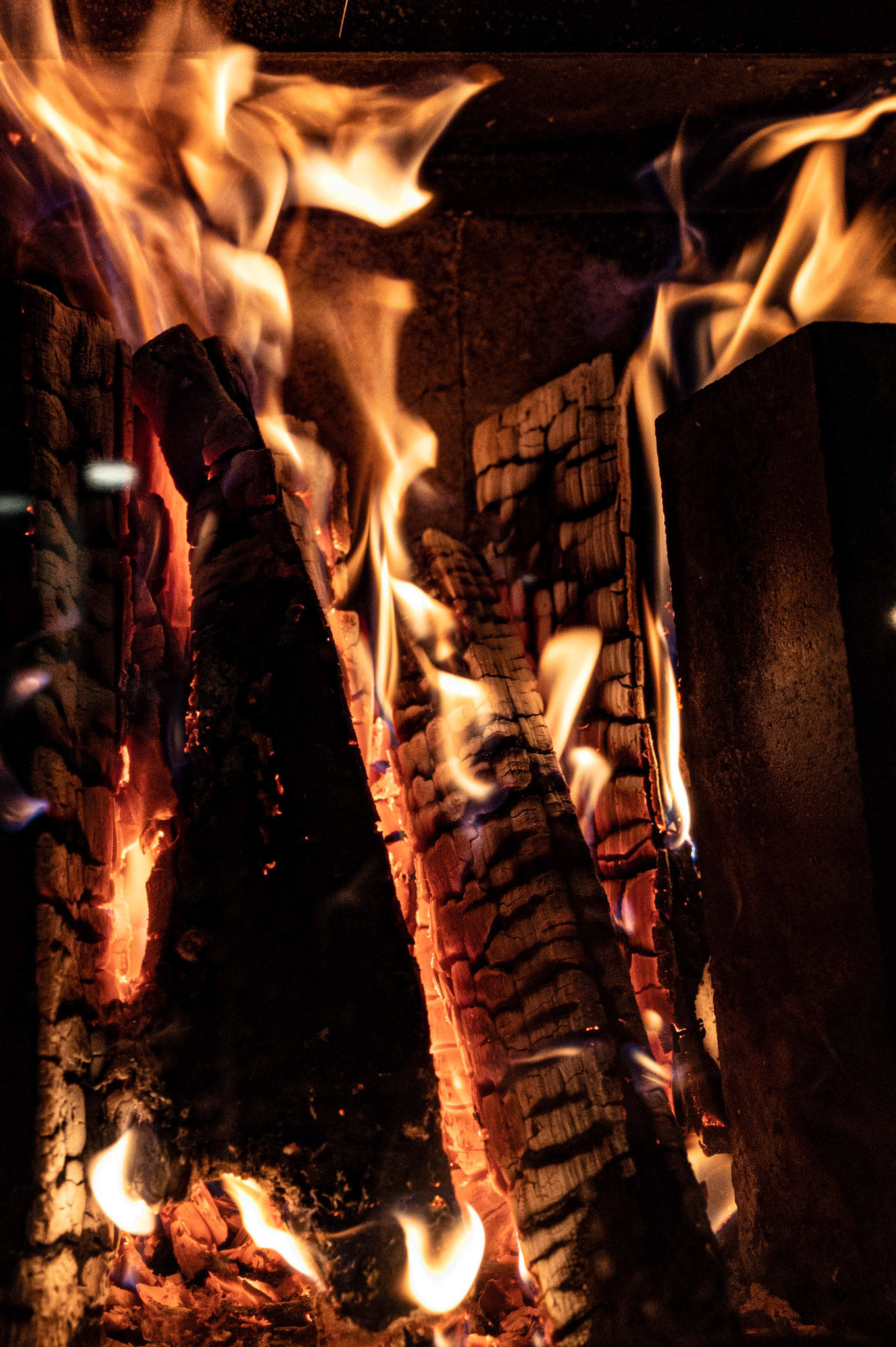 The fire burned brightly reminding us of how fortunate we are for its warmth.