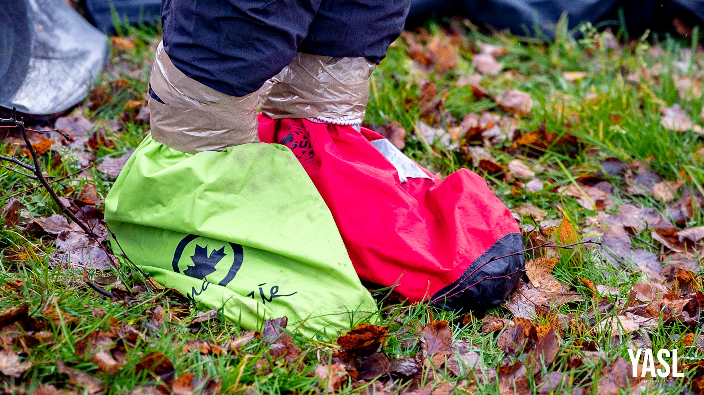Ola Oppås' well-known dry feet technique - dry bags and packing tape