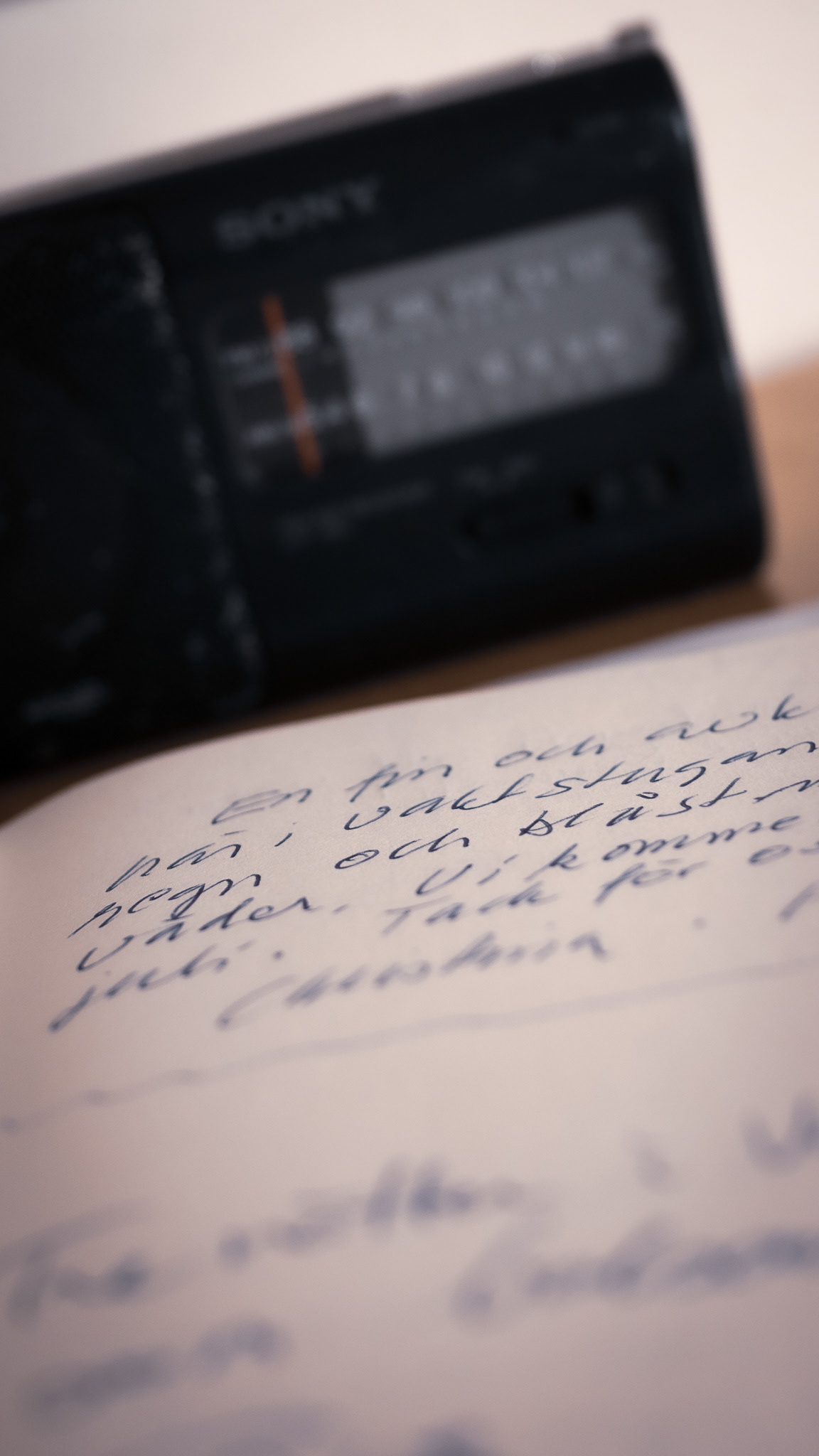 Guest book at guest cabin in on Häradskär