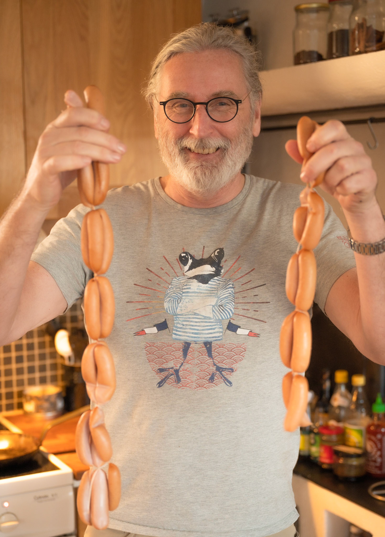 Erik prepared enough prinskorv (mini sausage) to feed a small village.