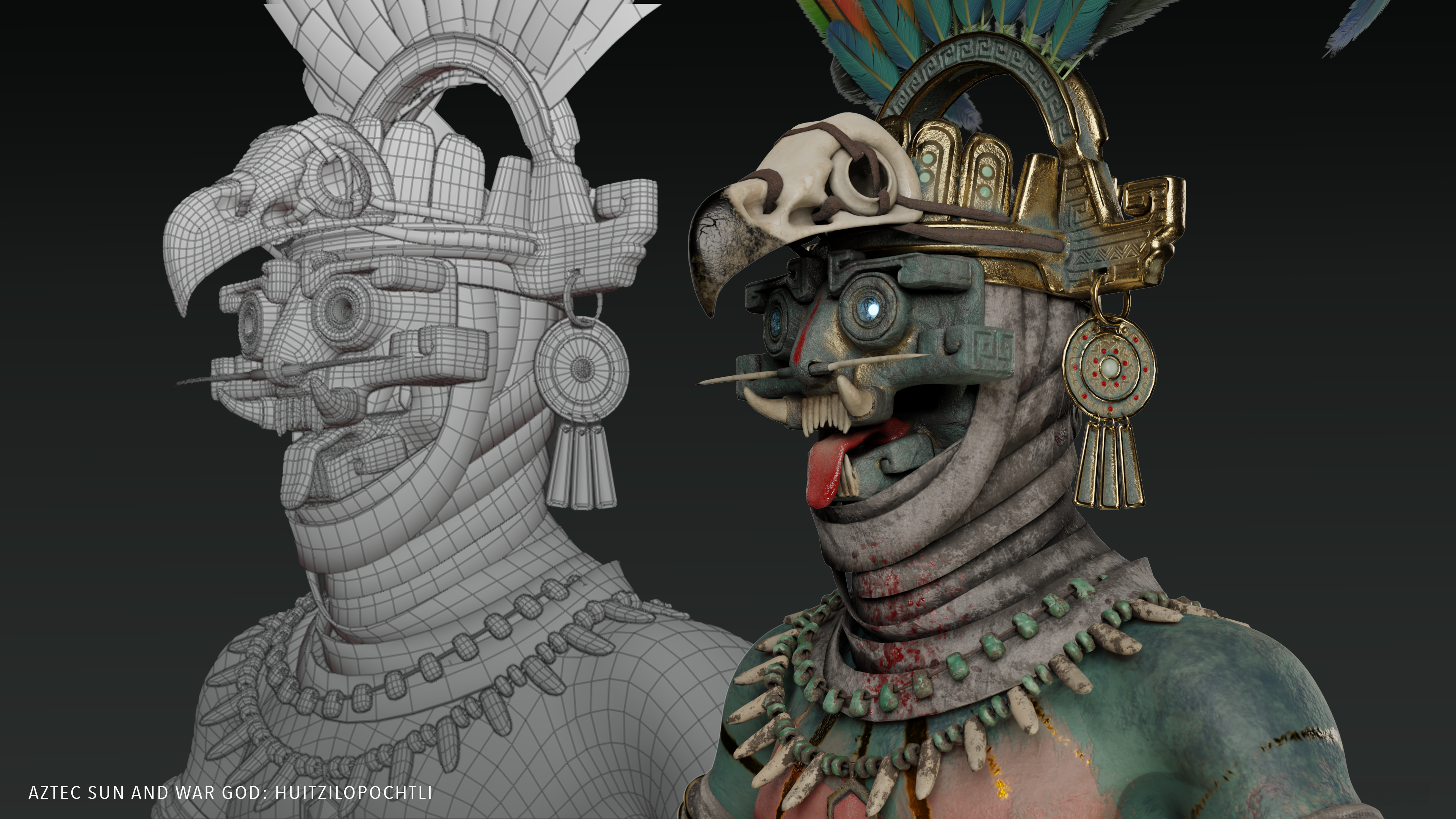 Character Wireframe Render