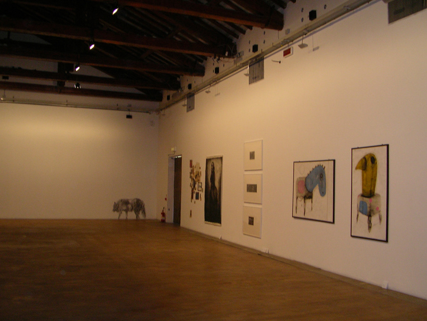 View of the installation during the show Pagine da un Bestiario Fantastico