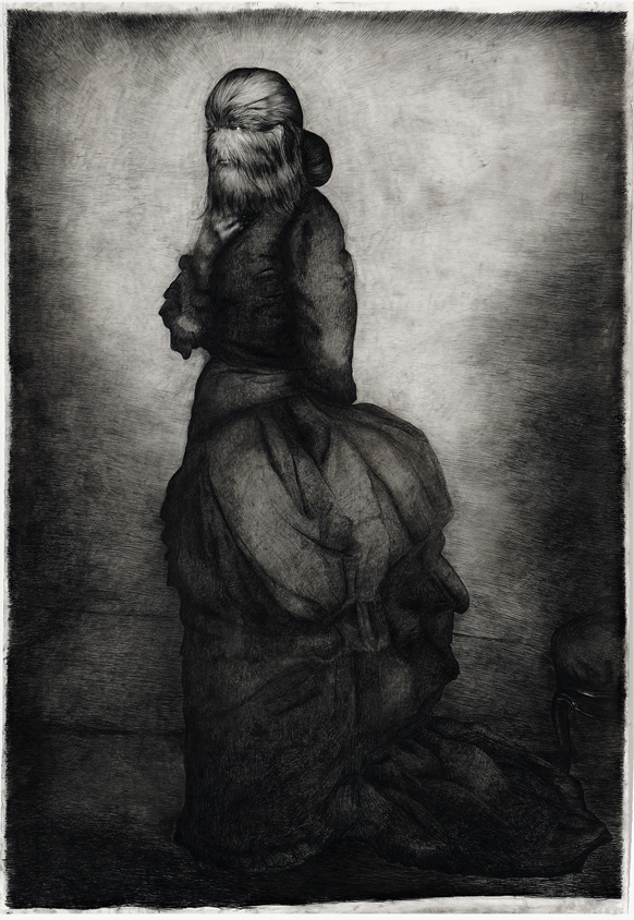 The drawing of the woman