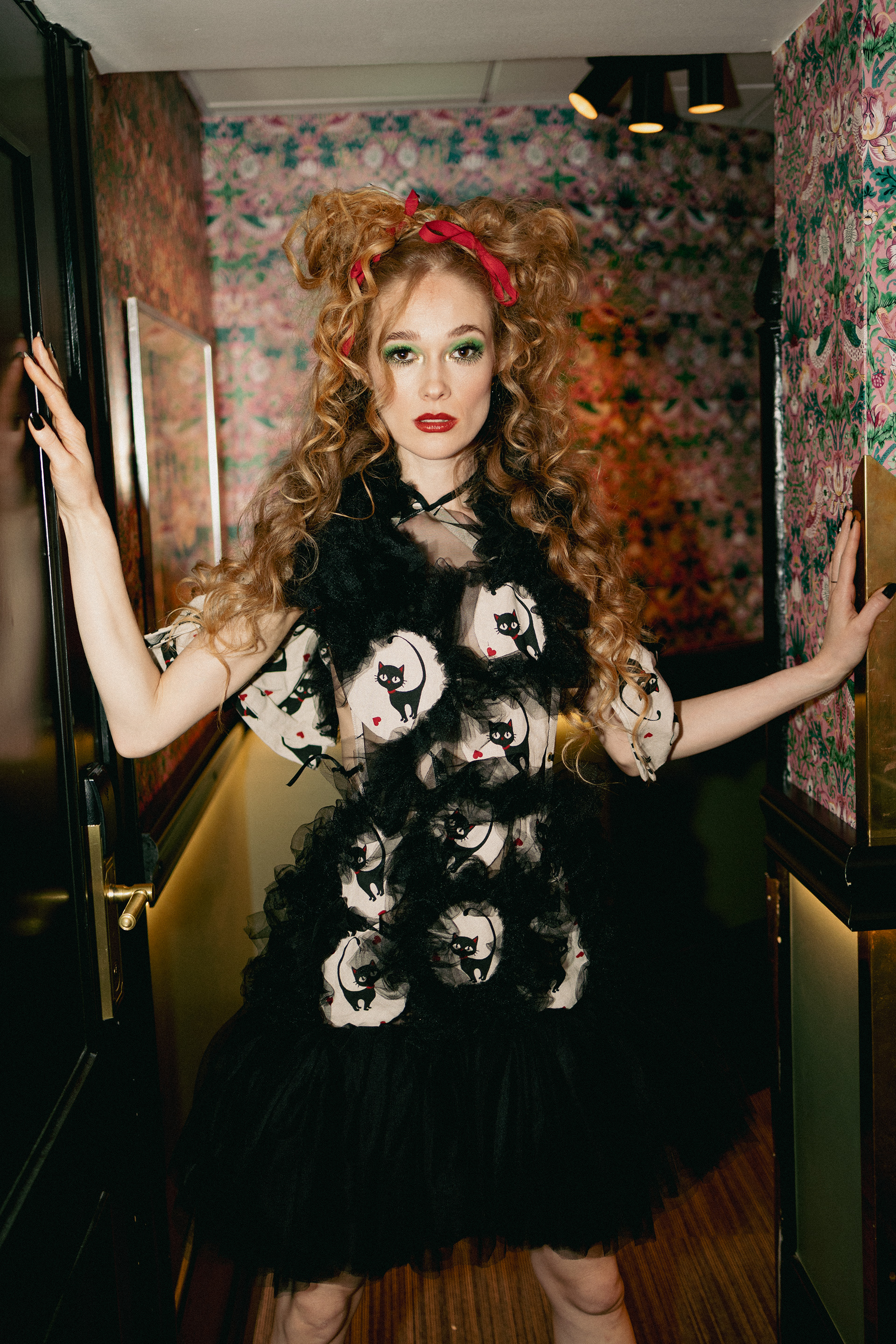 Sasha Sytenko — fashion portrait in cat-print couture.