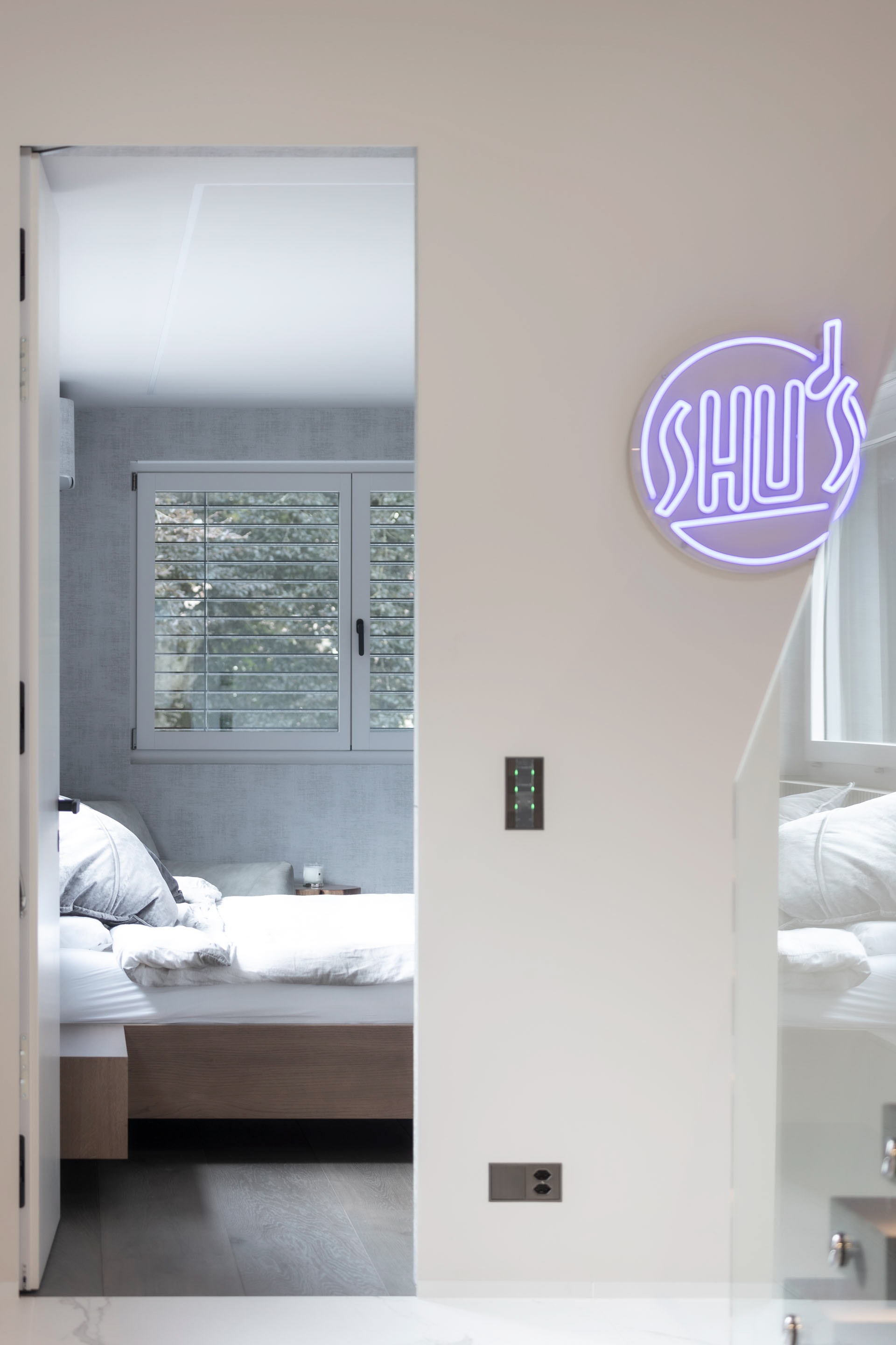 MKPHOTO, Architekturfotograf Aarau, Neubau Zofingen, Einblick ins Schlafzimmer.