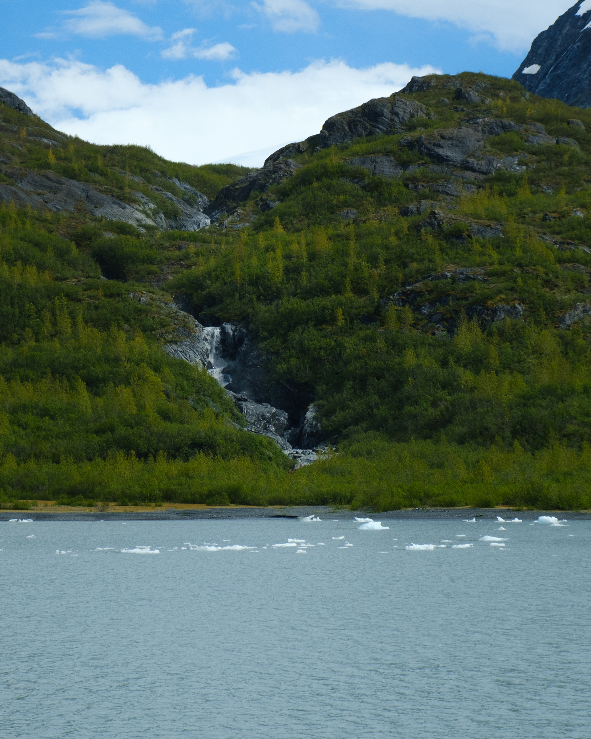 Waterfall near Portage Glacier