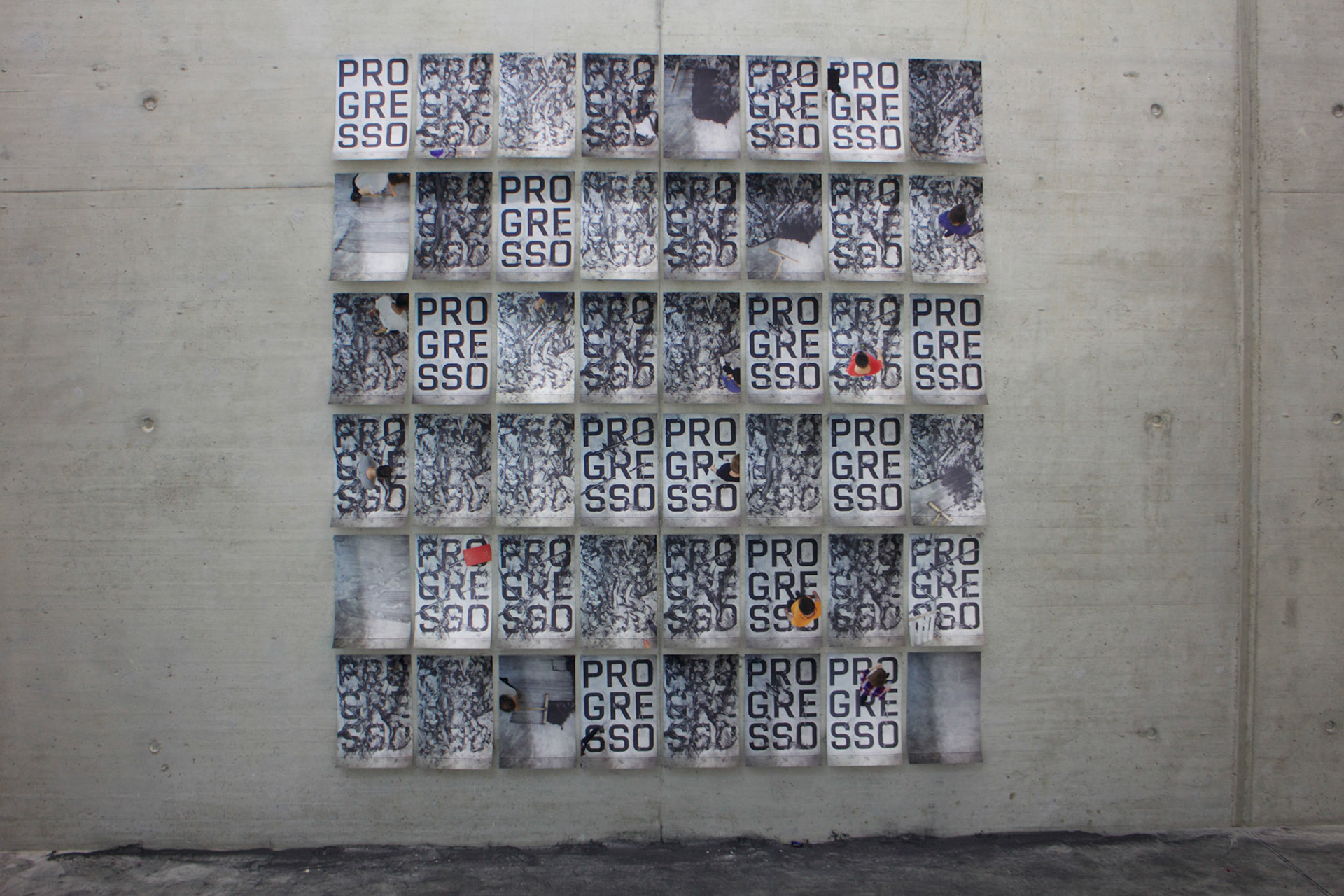 Collaborative action, graphite powder, digital prints, installaion.