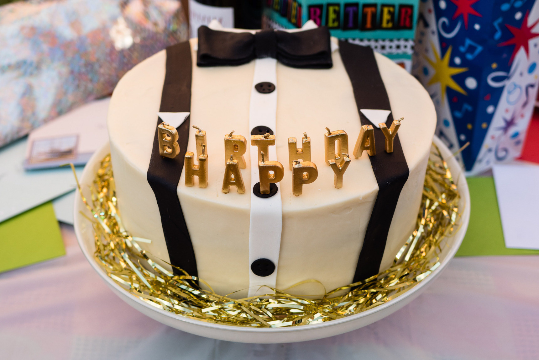 American buttercream with fundant detailed birthday cake, 2016