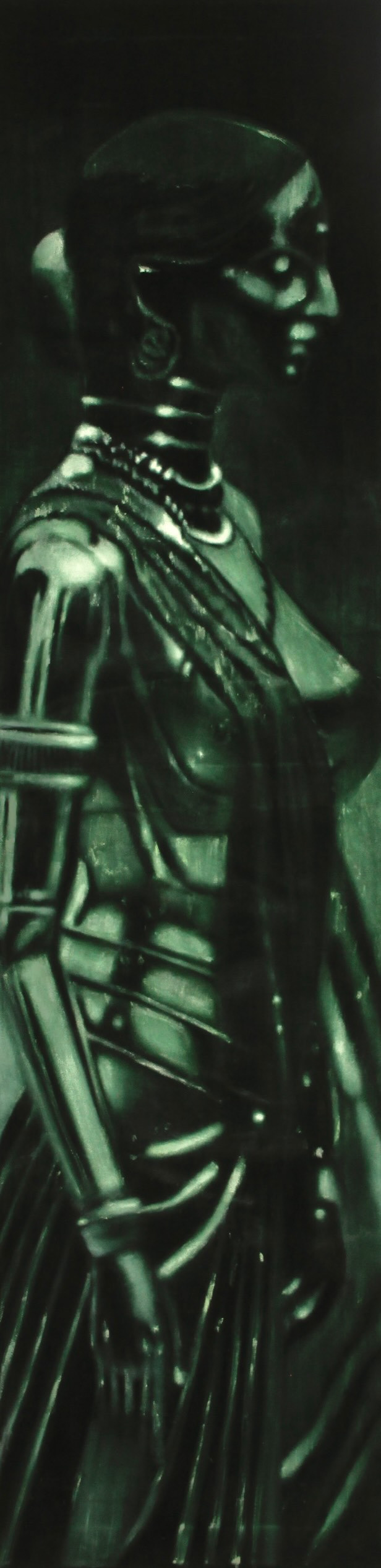 Amrita Dhillon, untitled, 2025, oil on velvet, 160x40cm