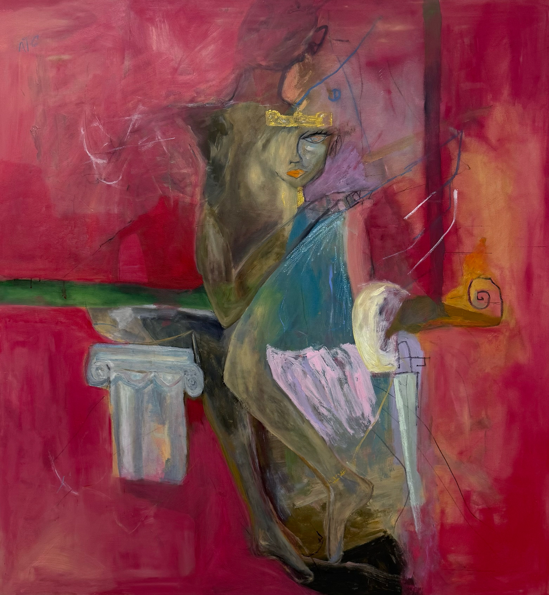 Al Varo Tavares D’Guillerme, Untitled, 2025 oil, acrylic, charcaol and spray on canvas 170 x 190 cm