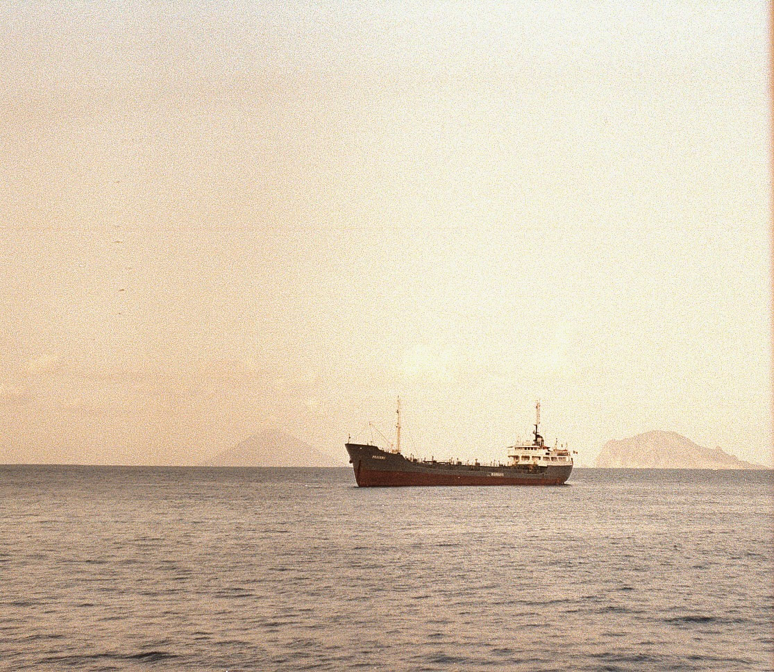 Stromboli, Panarea and a ship - Analog