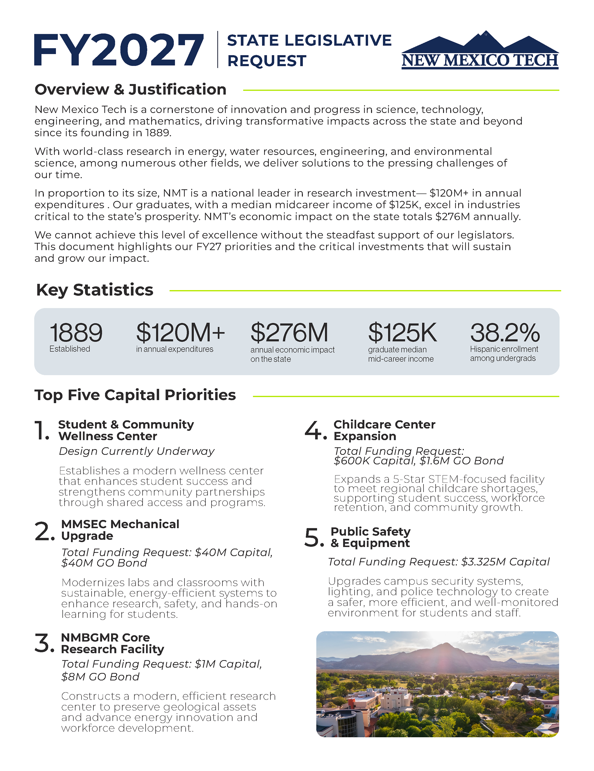 NMT State Legislative Request Page 1