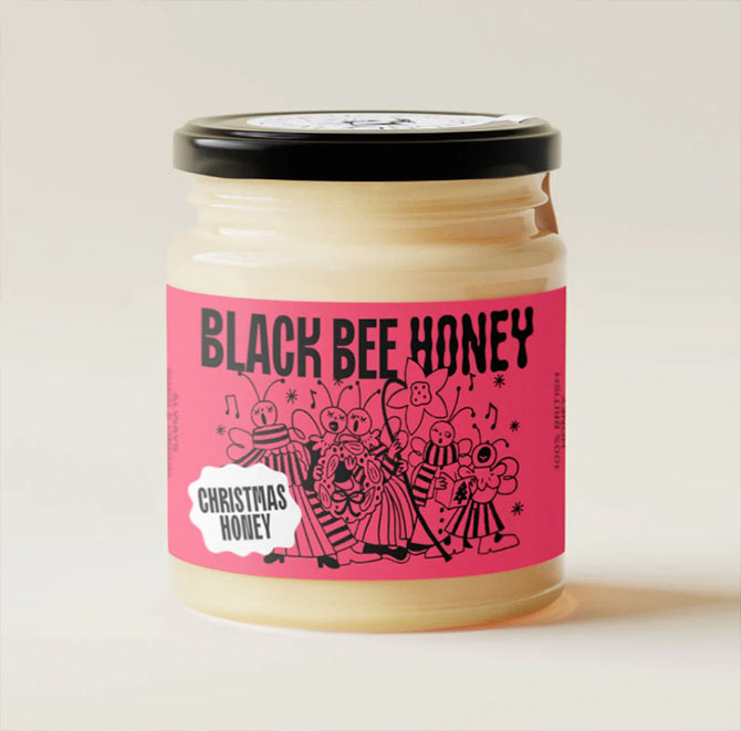 Label design with Black Bee Honey
