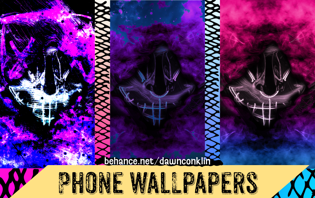 3 different phone wallpapers shown that are for sale.