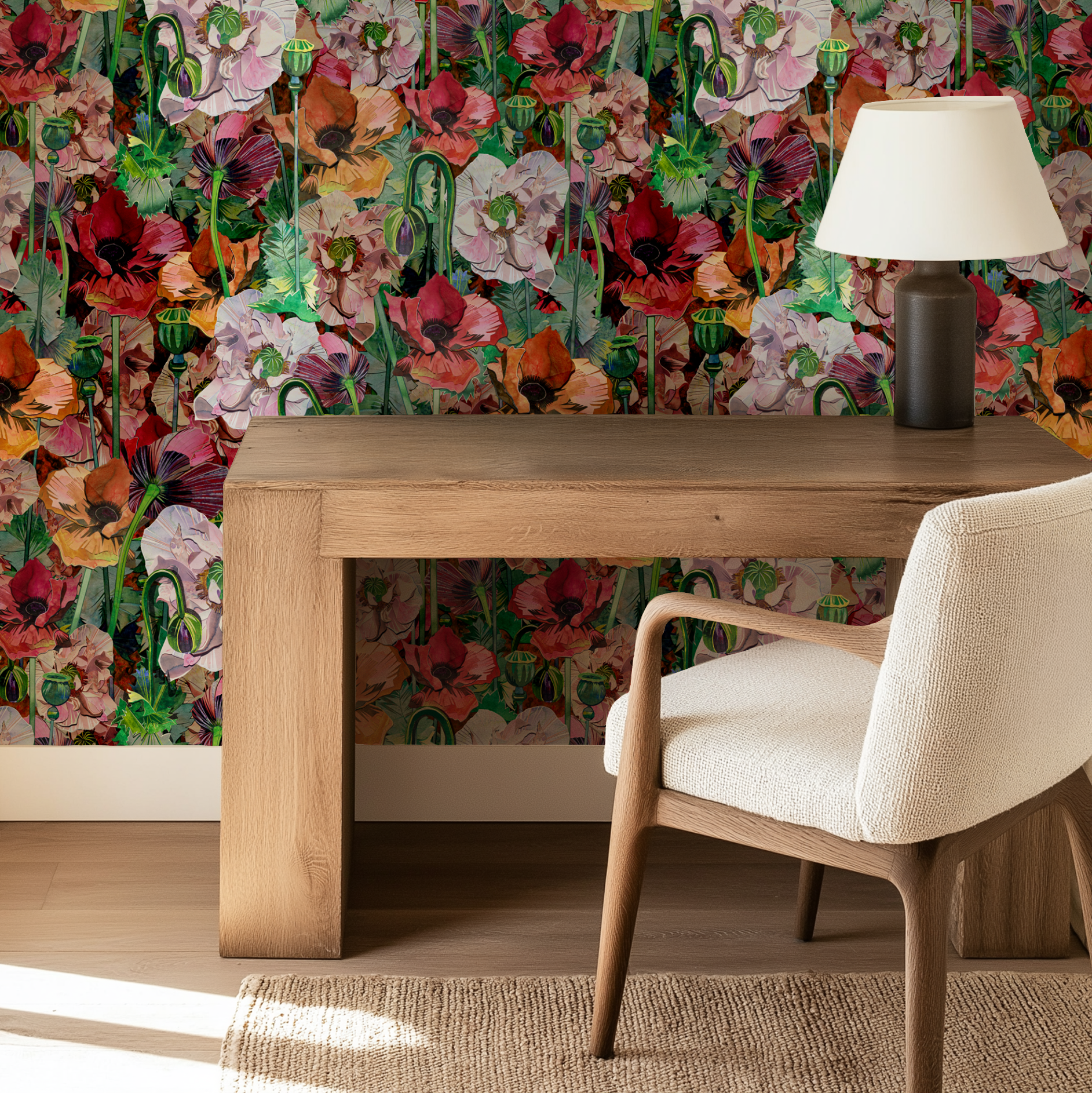 Wild Poppies in Blush & Flame