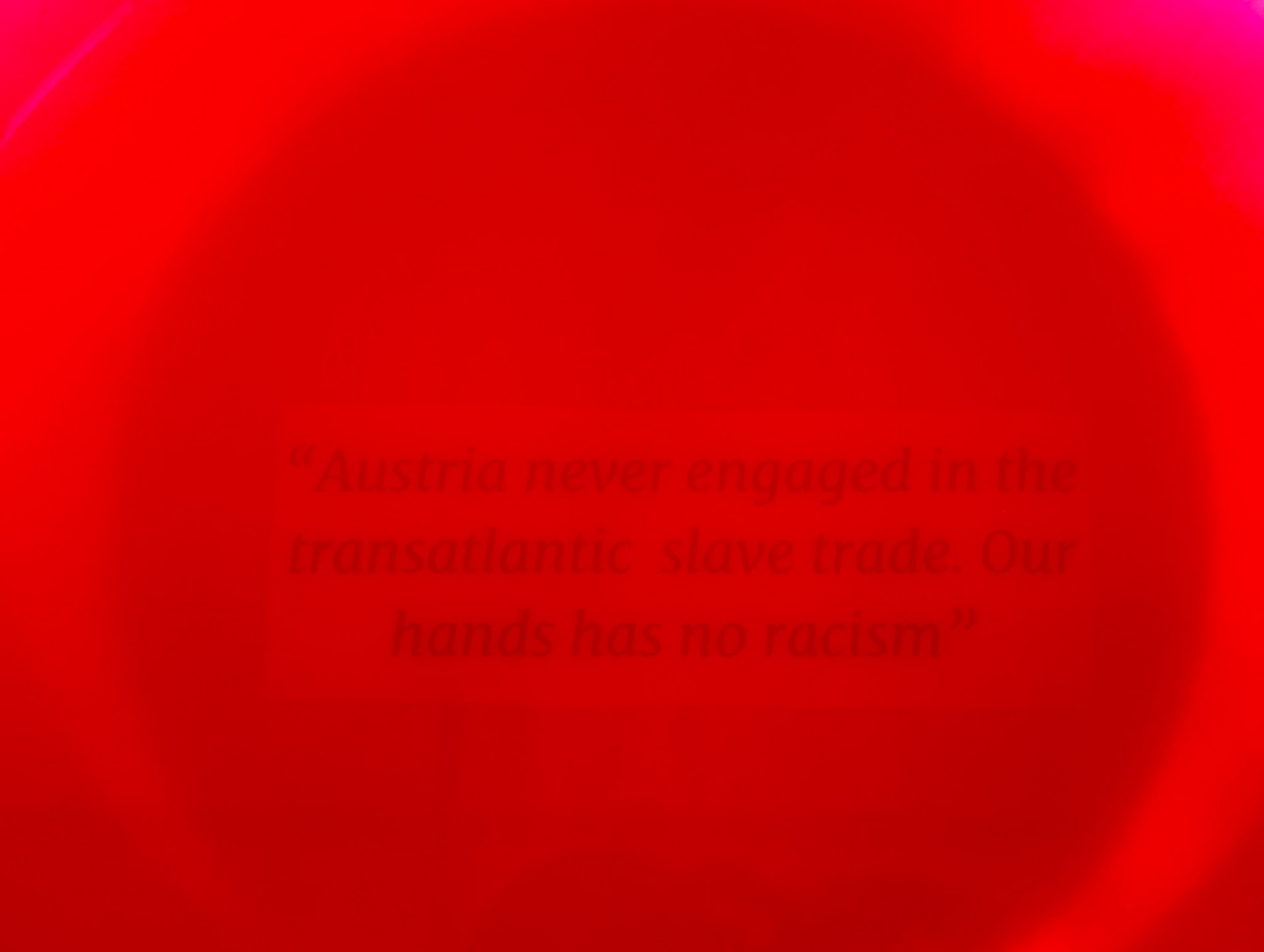 “Austria never engaged in the transatlantic slave trade. Our hands has no racism”