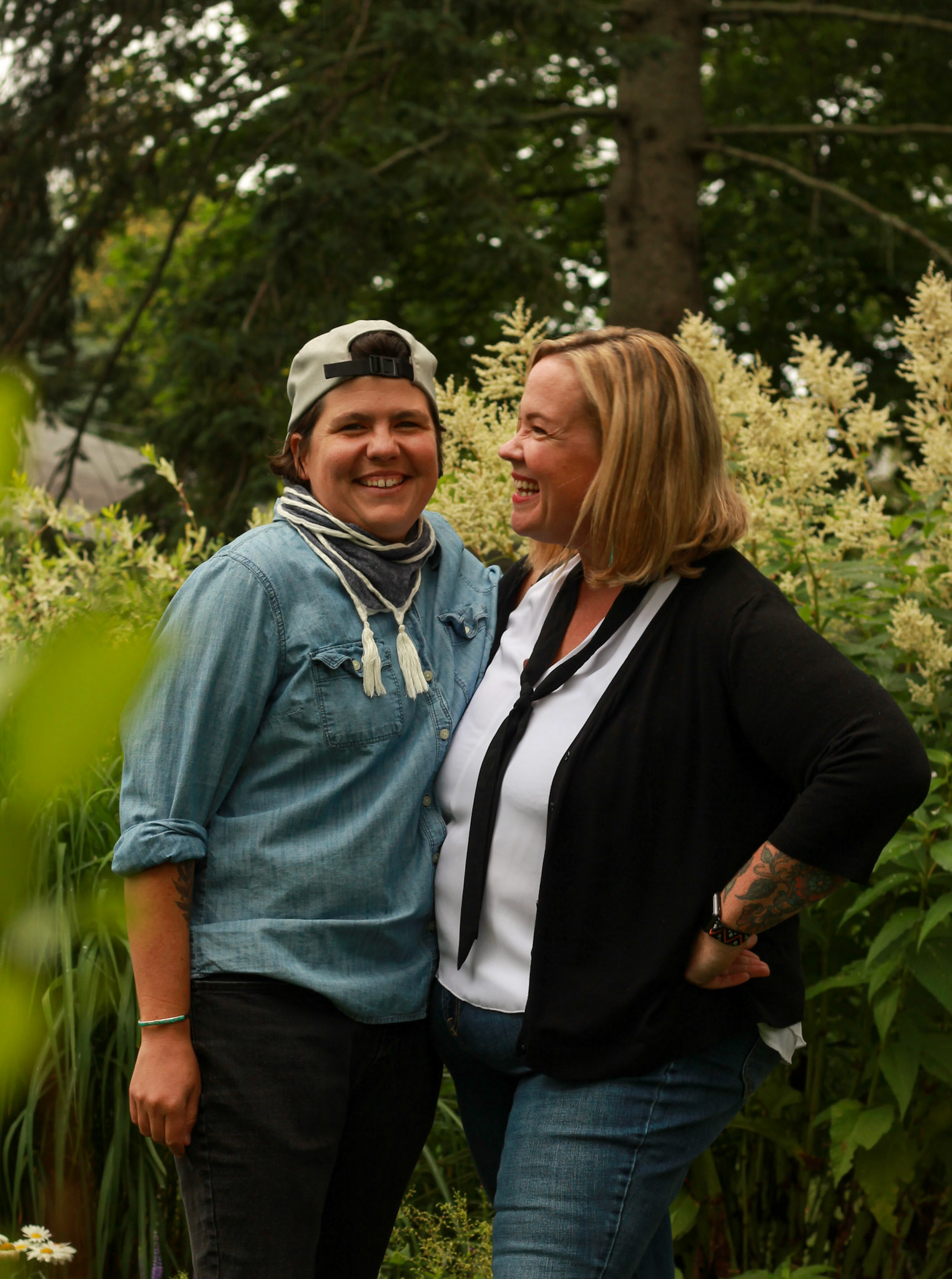 Chelsea, She/Her & Laura, She/Her . Chelsea: “I believe in taking risks, and that you can reinvent the path of your life- even though it’s scary to do it. My wife and I fell in love over 10 years ago- which made us change the paths we were on to create our new happy life! This spring I overcame my fears and created a plus size consignment boutique. I launched @artemisplussize, a resale shop/co-op where you can sell and buy affordable plus size thrift. The shop is going strong with diverse styles and celebrates all plus sized bodies! I’m really excited to grow on this new creative path!” Laura: “There is no discovery without risk and what you risk reveals what you value” - Jeanette Winterson"