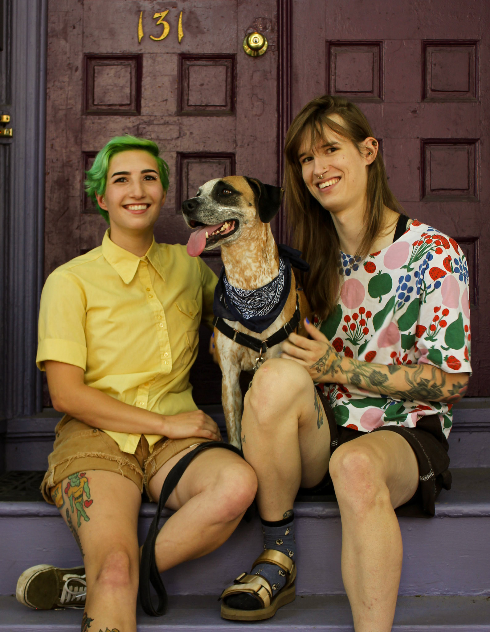 Chris (He/Him) & Kylie (She/Her) . Chris: “The Queer community in Portland has given me so much to be thankful for in the last handful of years. I’m not sure what version of myself I would be had I not landed here. Portland and it’s queer inhabitants have only encouraged the best parts of me and the authentic parts of me to grow. I’ve met some of the absolute best people & i’m lucky to call them my friends. I get to take these memories with me everywhere and i’m really really excited about that. Also- my girlfriend is a babe.” Kylie: “Portland has been a pivotal time place and time in my life. I’m now moving away after three years. I’ve met the most incredible people during my time here. People who’s friendship I’ll be able to take with me for the rest of my life. Many of these friends have already moved away from Portland themselves. For so many people Portland is just a stop in life, in between two phases, and maybe even a space between two lives. Portland will mark a great divide between two phases in my own life, and im so excited for what’s next as well as grateful for who I’m walking in to it with.”