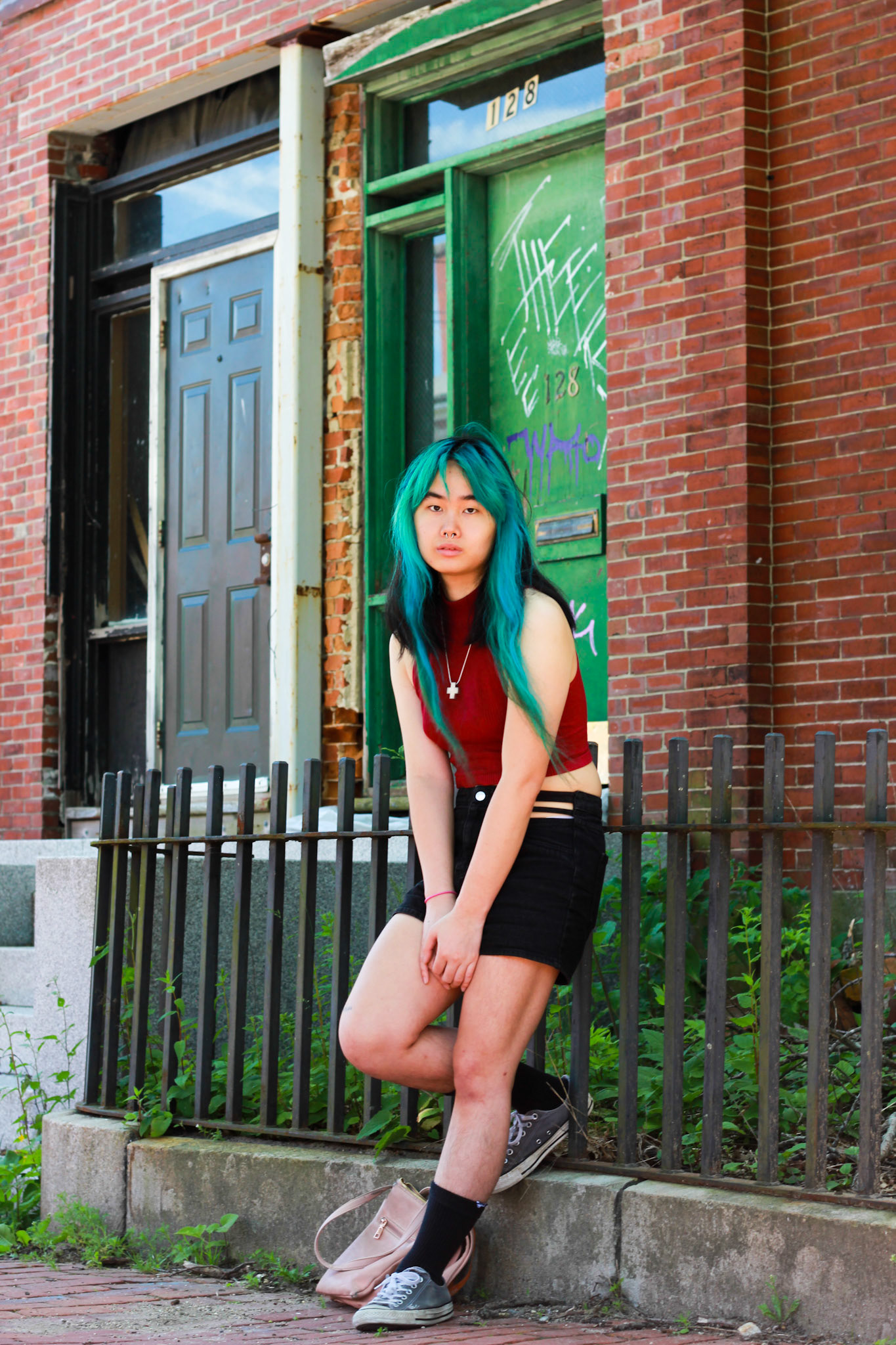 kef, She/Her . kef is an artist from Vernon, Connecticut, currently based in the city of Portland, Maine— attempting to navigate her existence as an Asian American trans artist. kef is interested in how sense of identity and relationships to the world are constructed through encountered ideas and representations. Her work engages with themes such as gender and performativity, personal relationships, and the violence of the Western and cisnormative male gaze. In kef's work she identifies with a reality of being rejected by a world, in search of solidarity and connecting with others who contend with a similar existence. kef works closely with the notion of intercorporeality- the ensembles of touch, connection, embodied intimacy, and identification that circulate between subjects. The subversion that her practice performs is not in the image or in the representation, but in the simple act of being able to be next to one another. kef currently has her series Remember That I Am Thy Creature on display at Cocktail Mary in Portland, as well as shirts through Loquat Shop. On Wednesdays you can find her defying God’s plan and overdosing on estrogen."