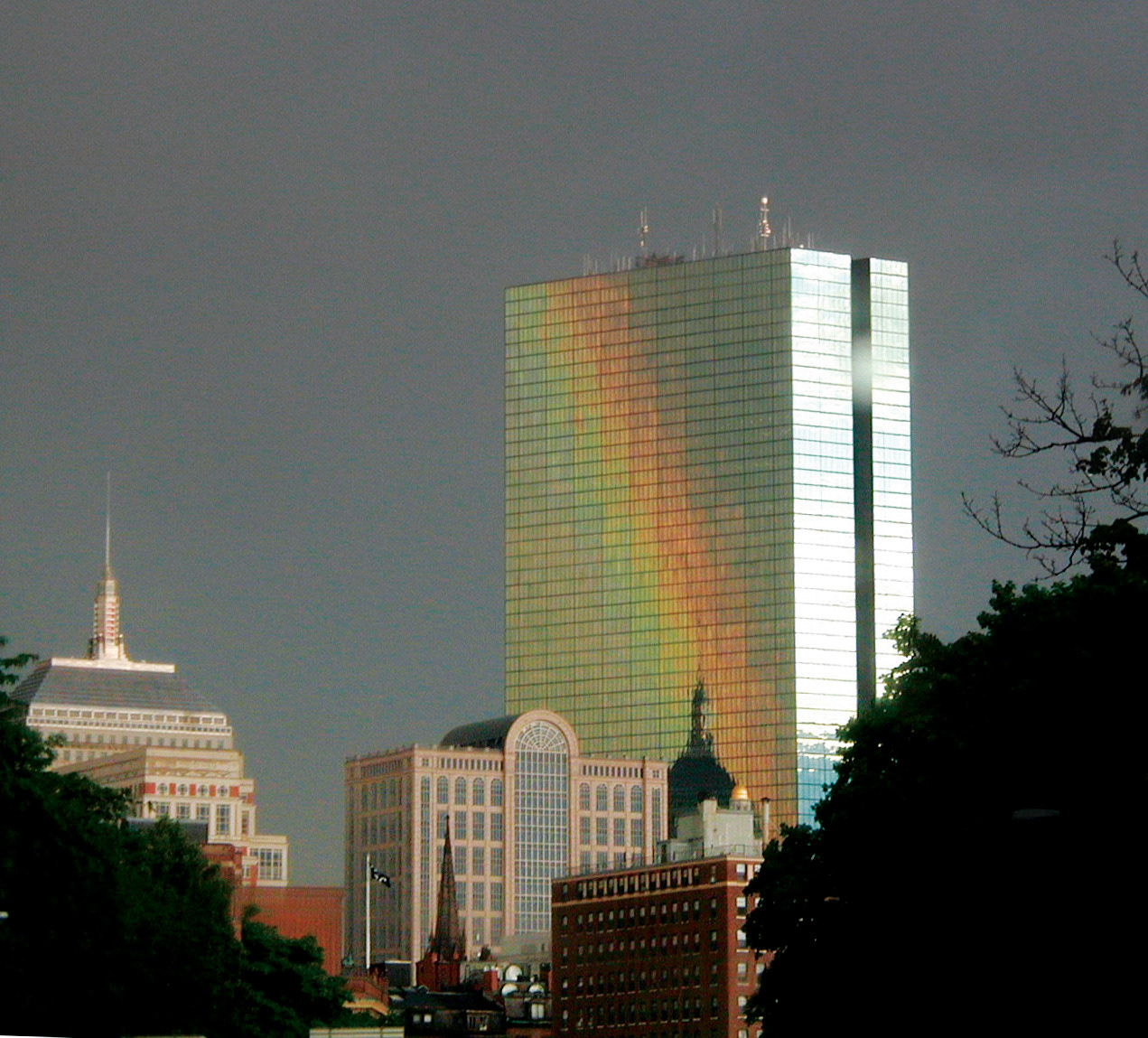 Rainbow on Hancock Tower; 8.5"x11"