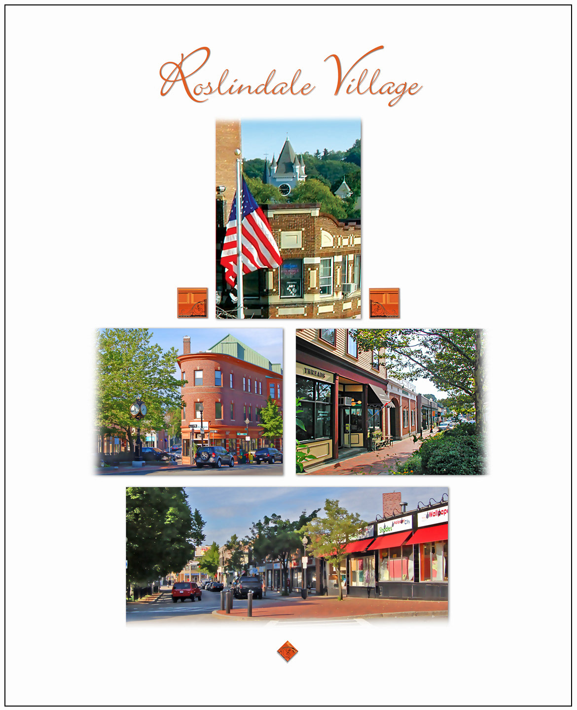 Roslindale Village Poster 2007; unframed, 8.5"x11", 12"x18"