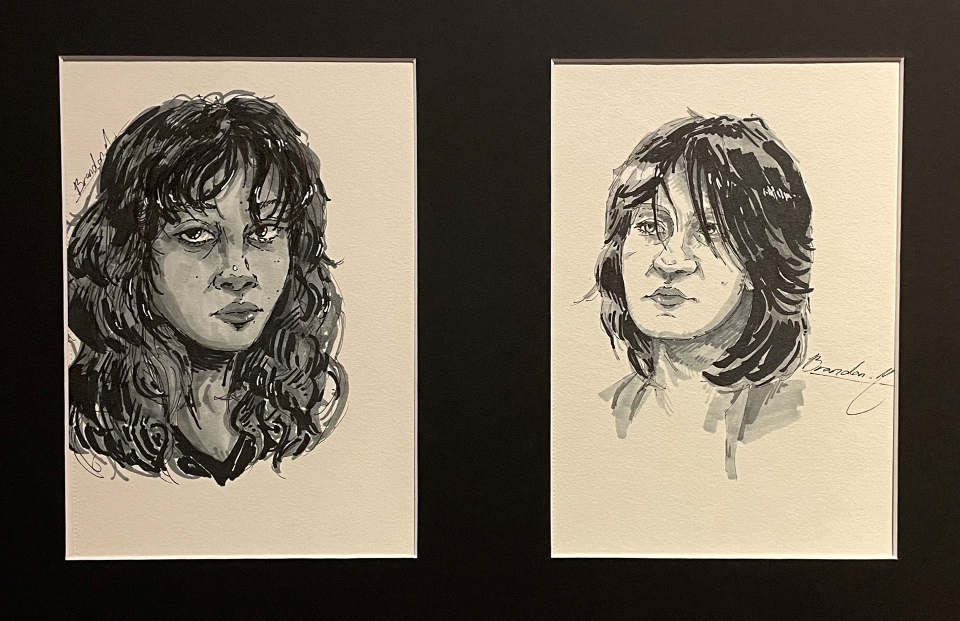 Milena & Lucas, Marker and Ink by Brandon Morgan (Great Bend High School)