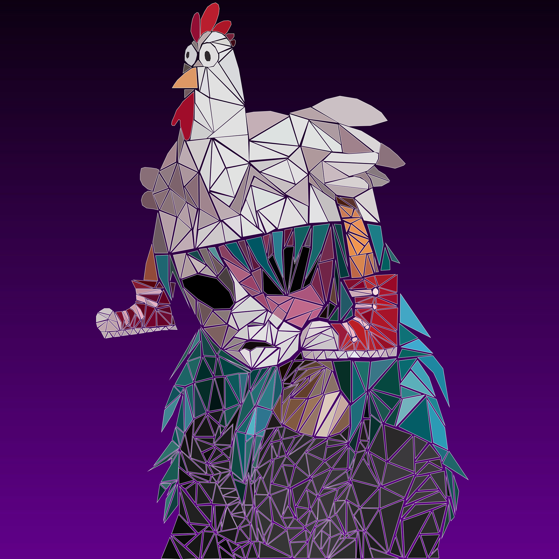 Sal Chicken Hat Purple by Chaney Limon