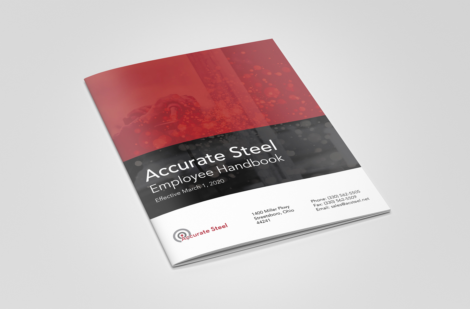 Employee Handbook Cover Design for Accurate Steel by Amber McDonough