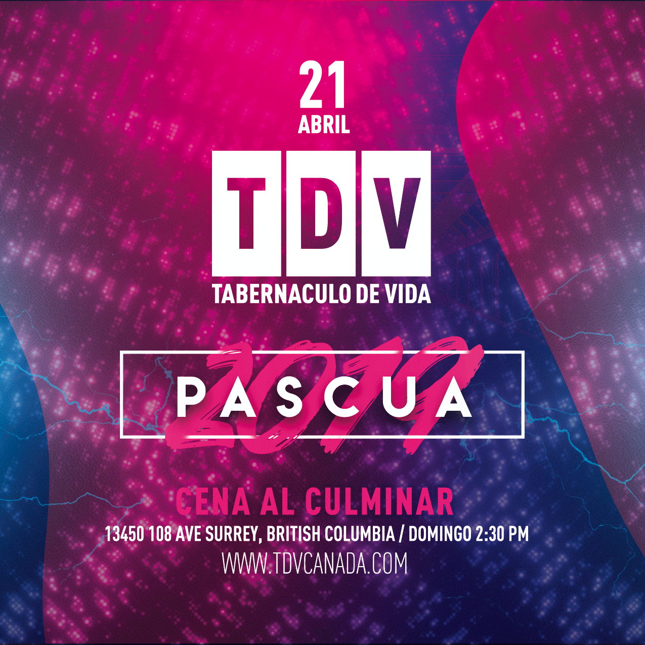 Easter Sunday promotional event piece.