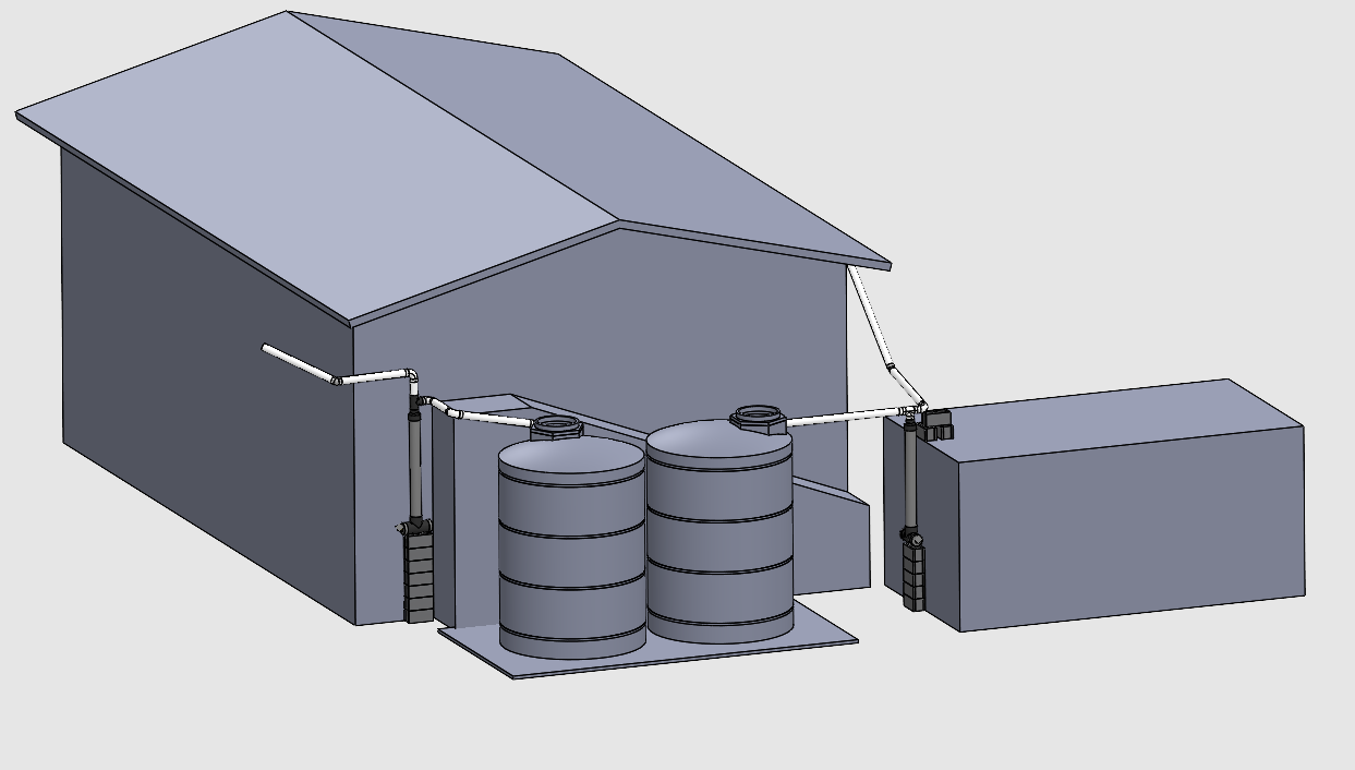 CAD Design of the Community Center with First Flushes Installed