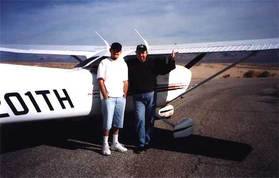 Jon Dize with John Wayne Dize flying N201TH Temple Bar, AZ