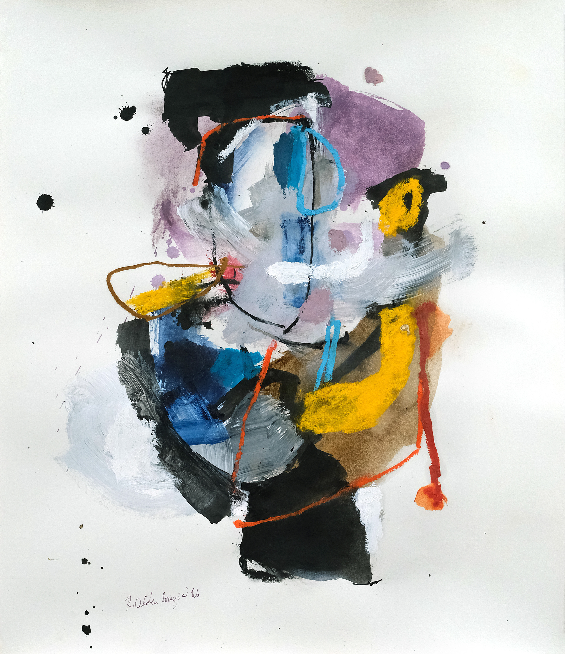 "Being Me" (2026) 15x18 inches ink, acrylic, pastel, oil pastel on Hahnemuhle paper.