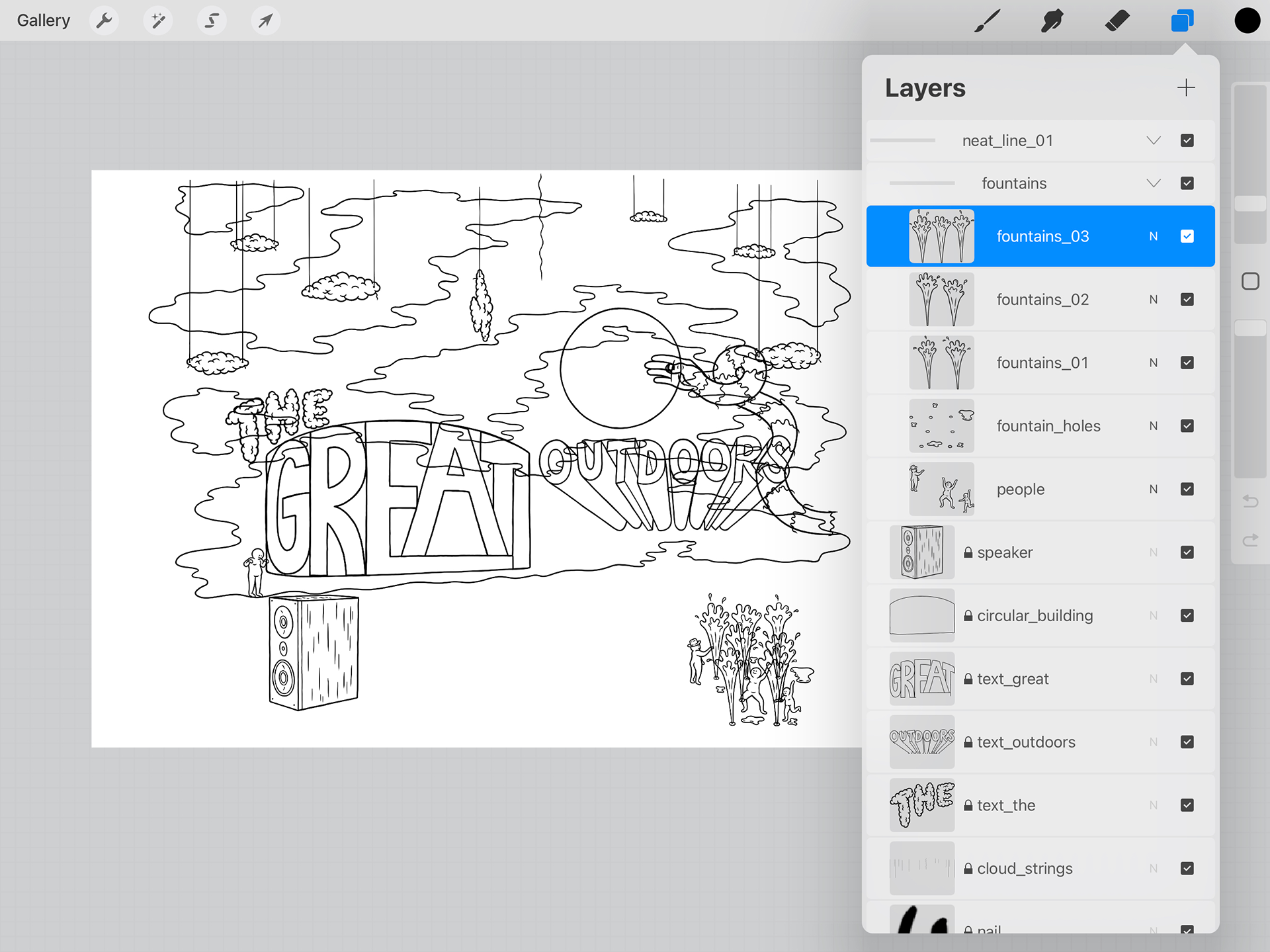 Neat linework in Procreate