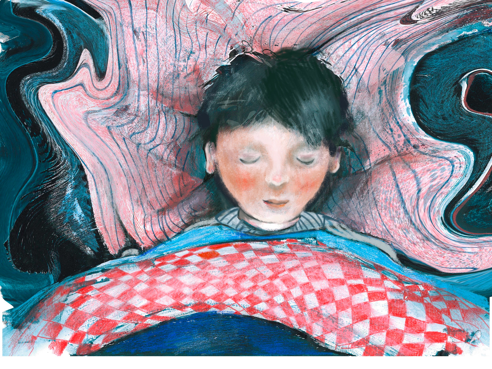 Boy falling to sleep