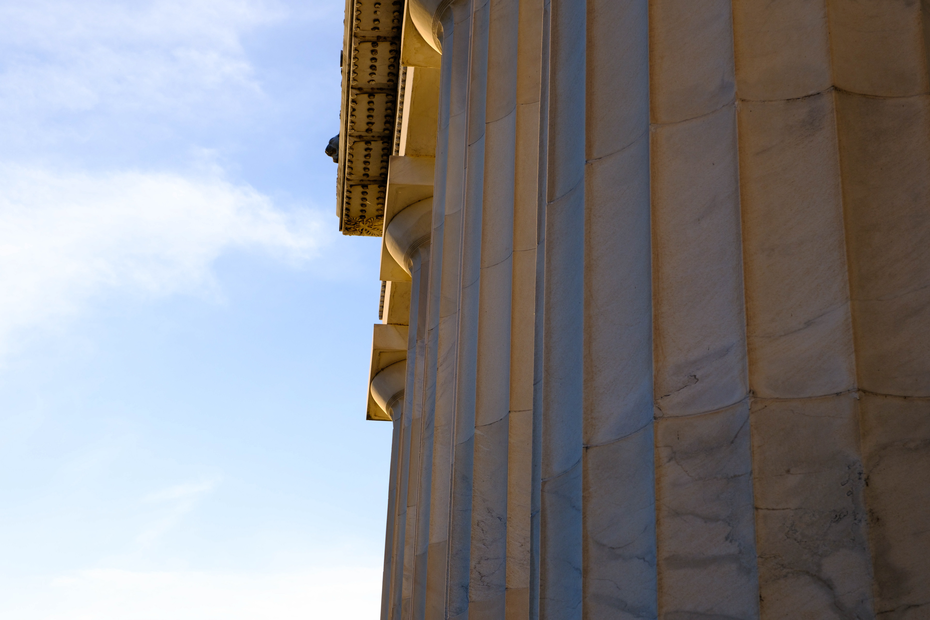 Sunset kissed pillars at the Lincoln Memorial in Washington DC