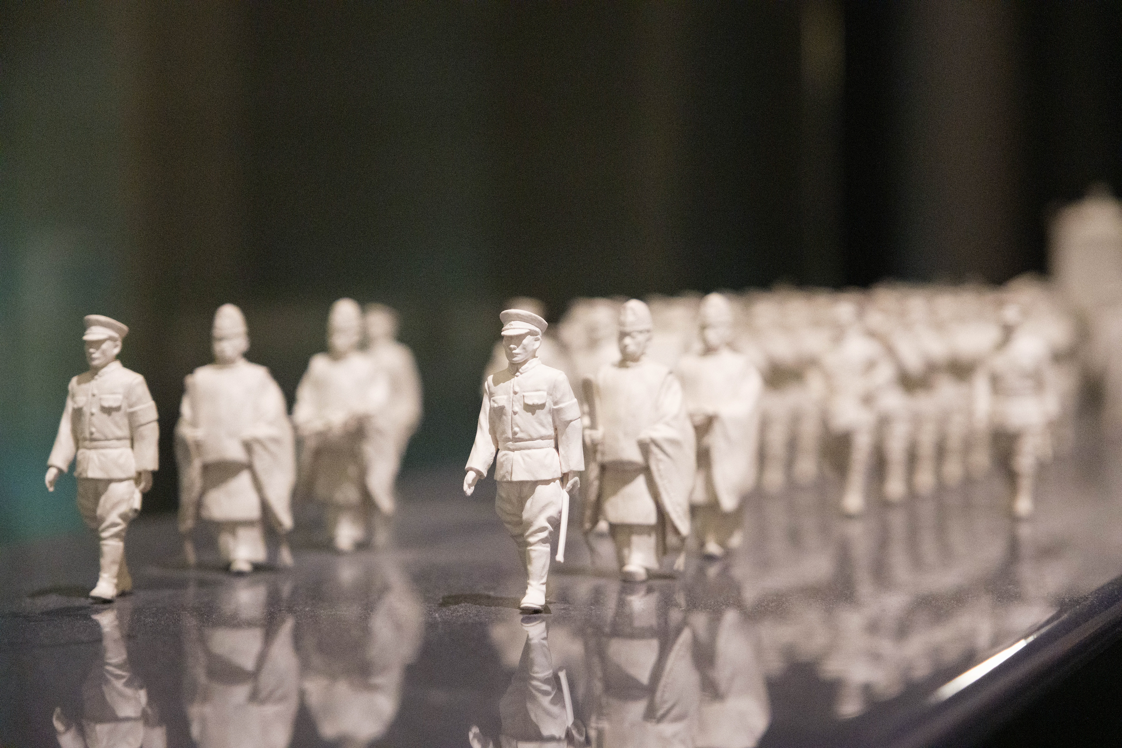 Still army figurines on display
