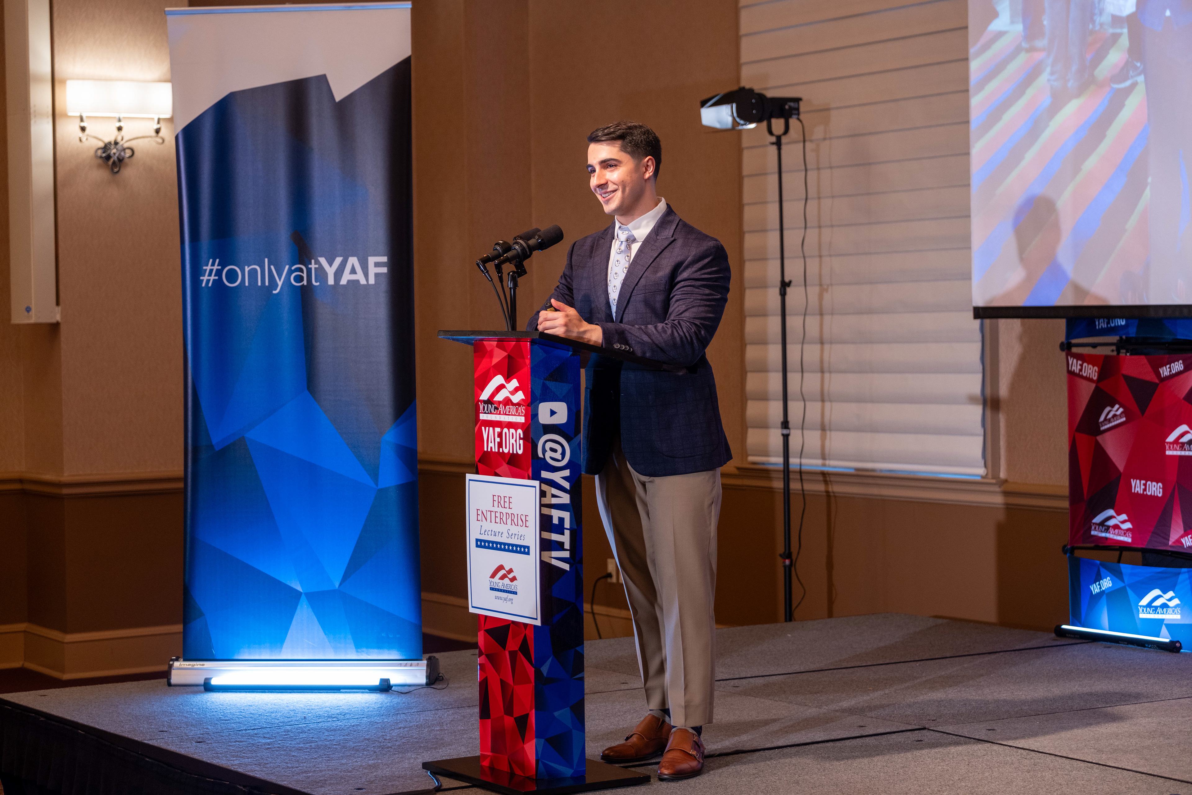 Daniel DiMartino speaking at Roanoke College