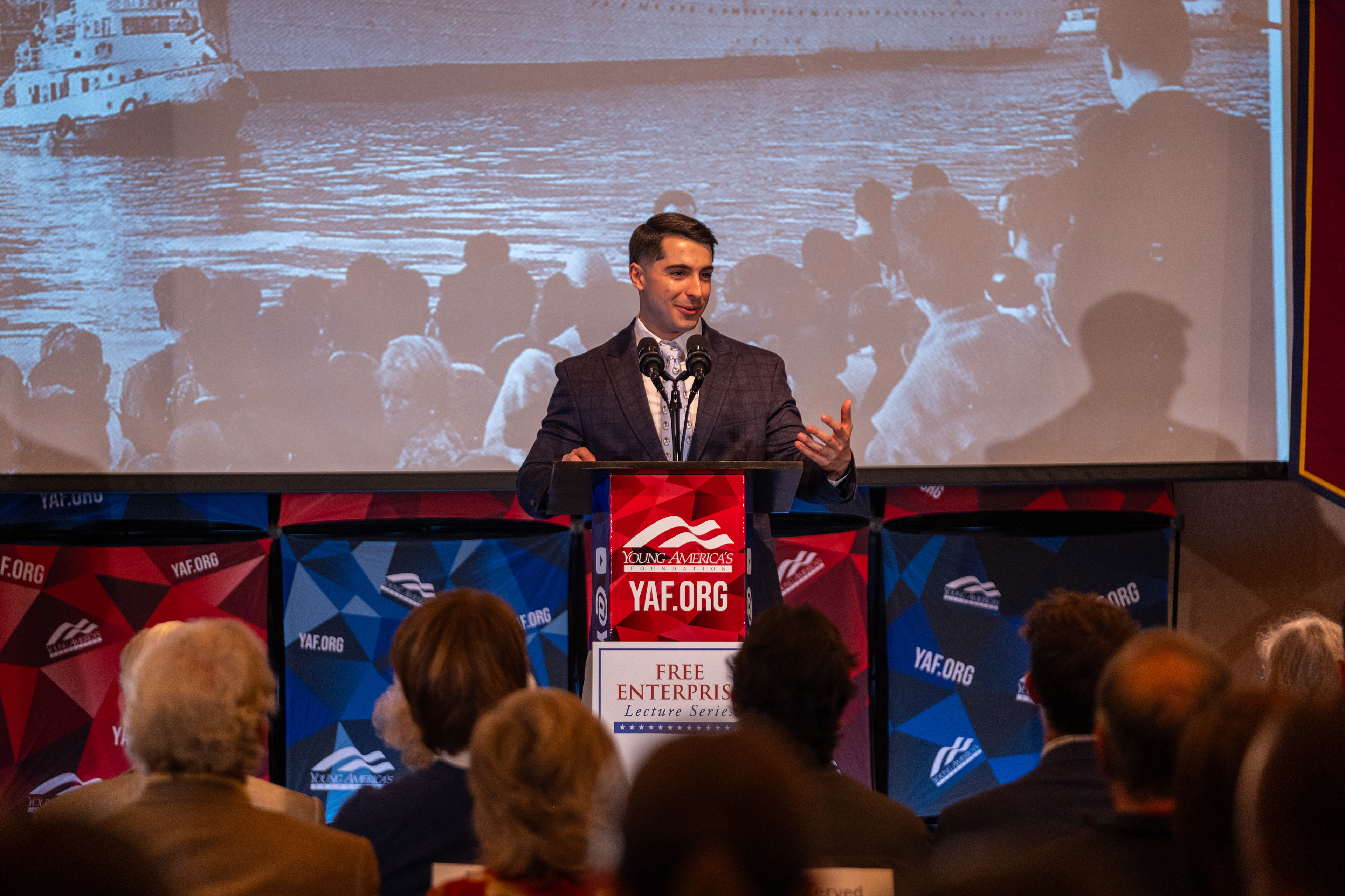 Daniel DiMartino speaking at Roanoke College